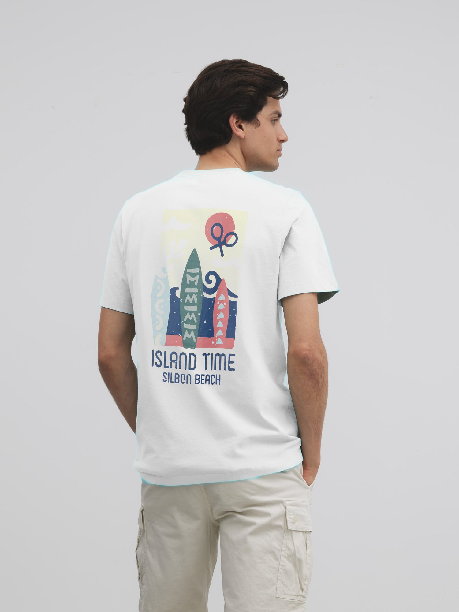 T-shirt blanc heure de l'île