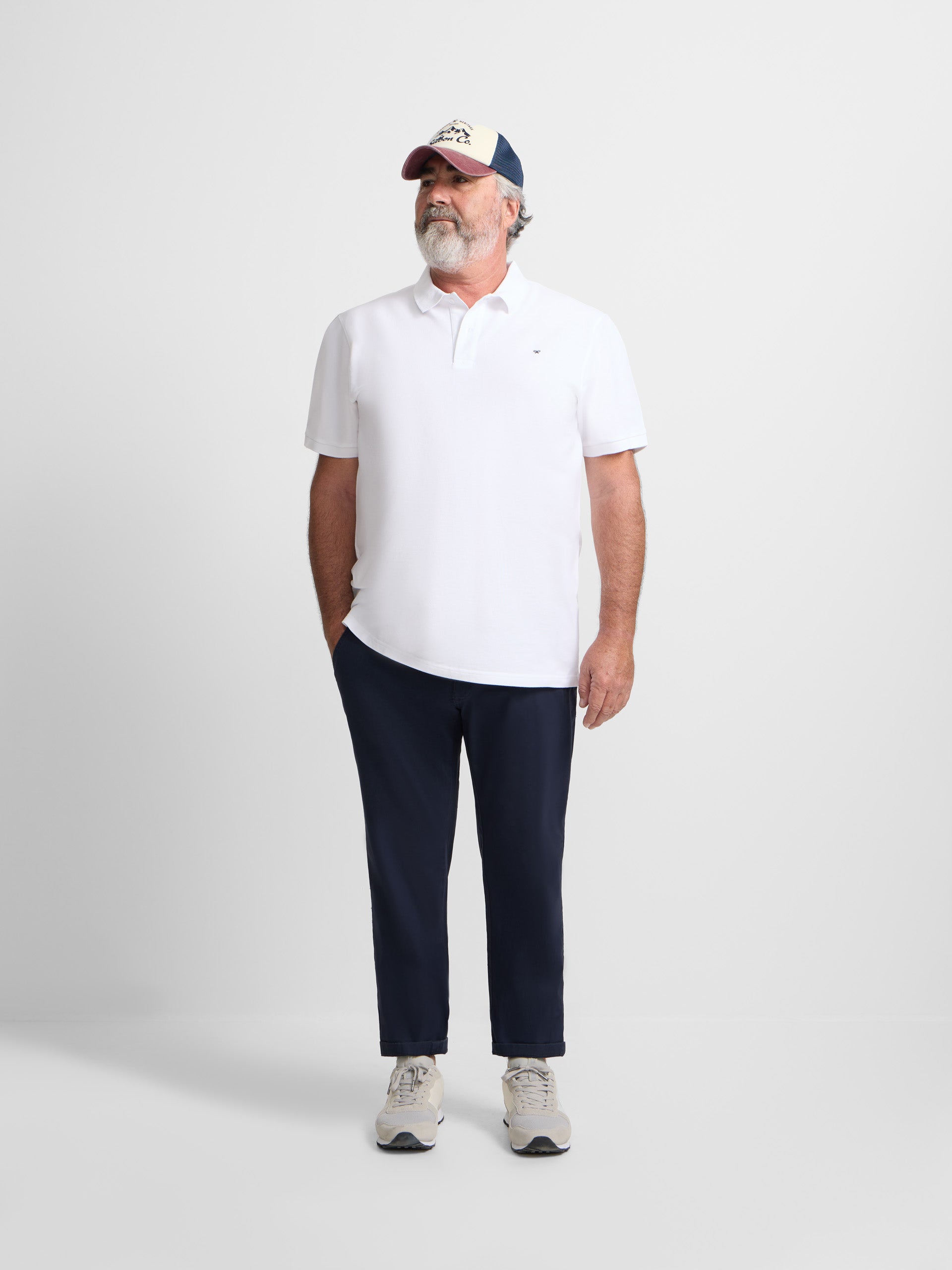 Classic plain white polo shirt