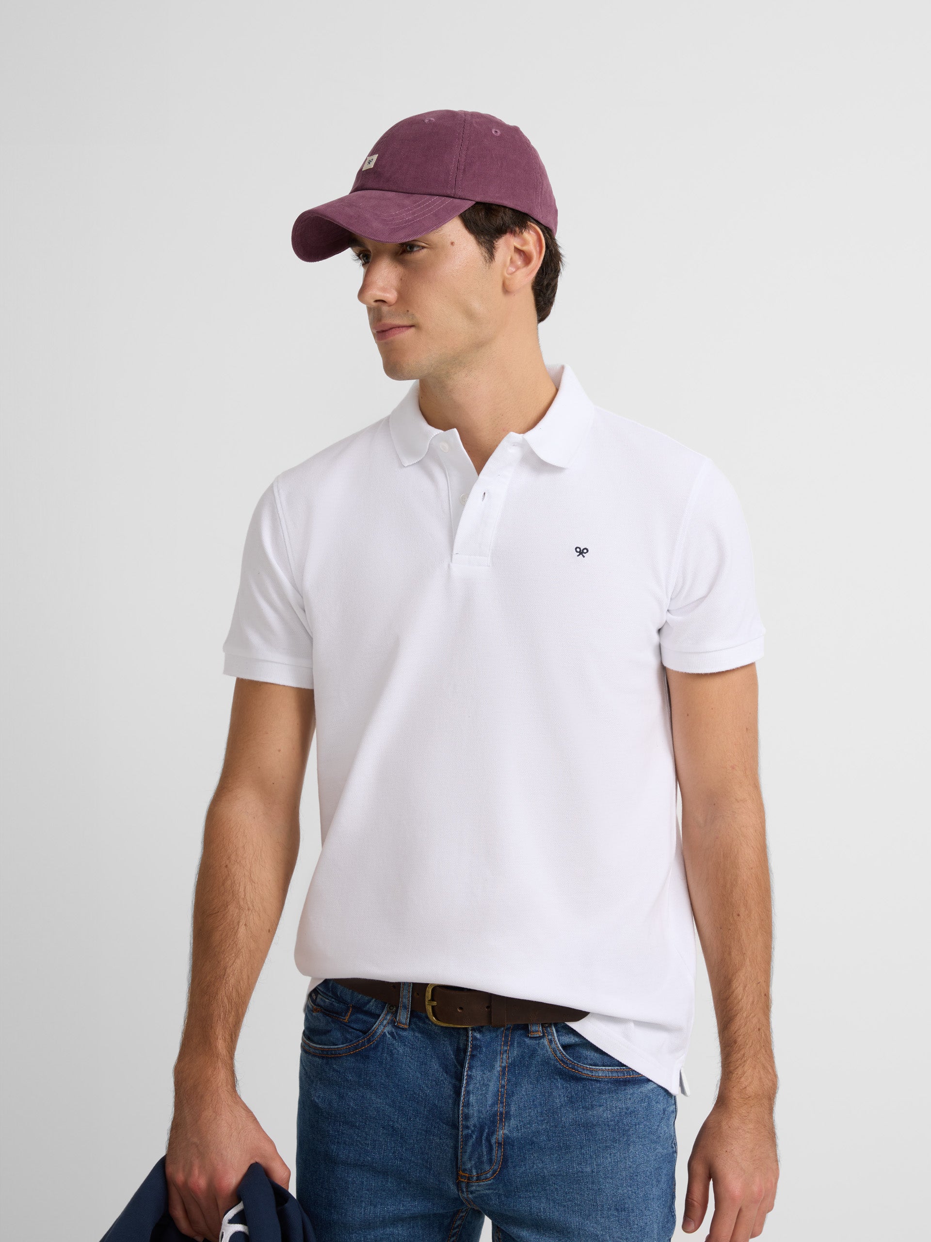 Polo clasico liso blanco