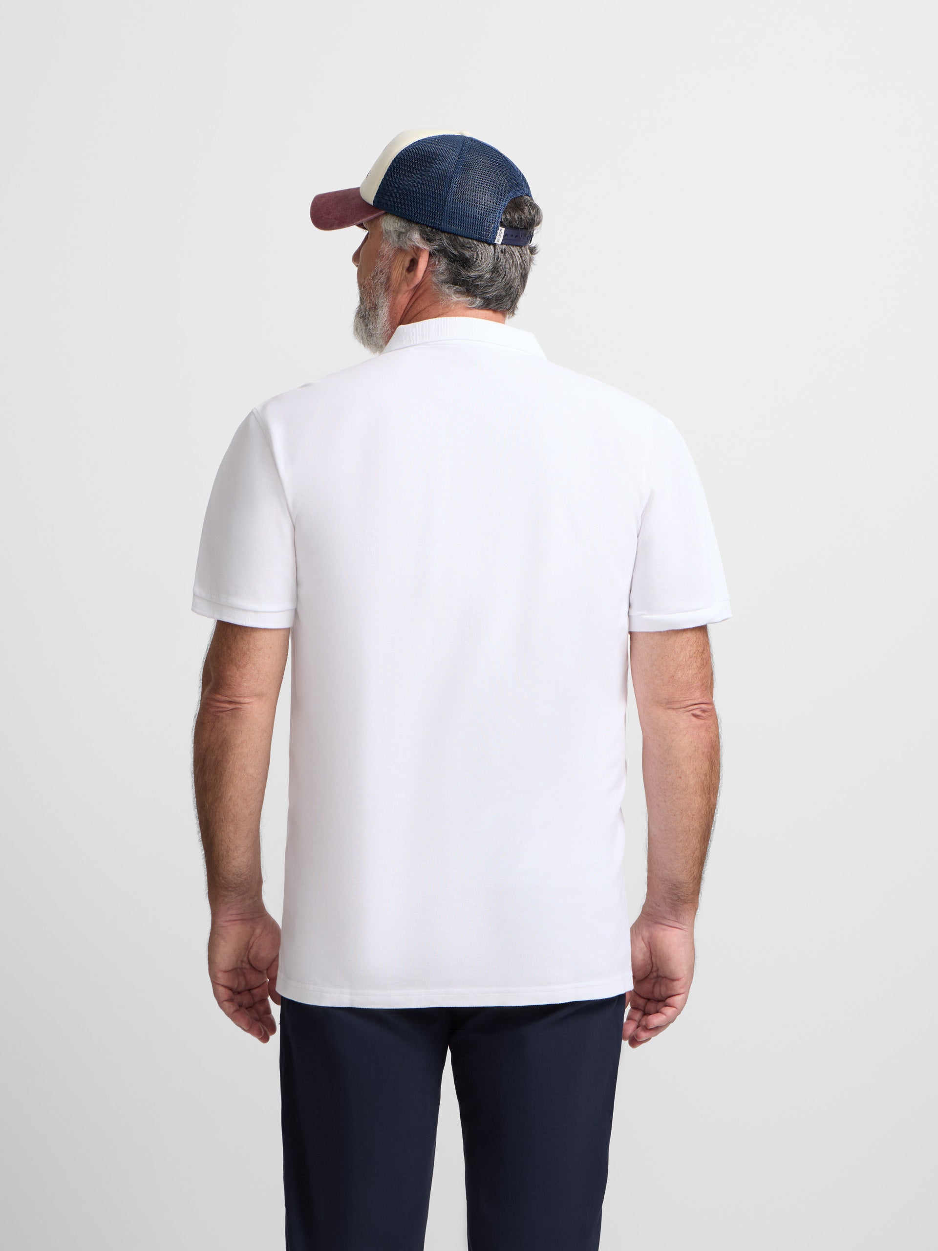 Classic plain white polo shirt