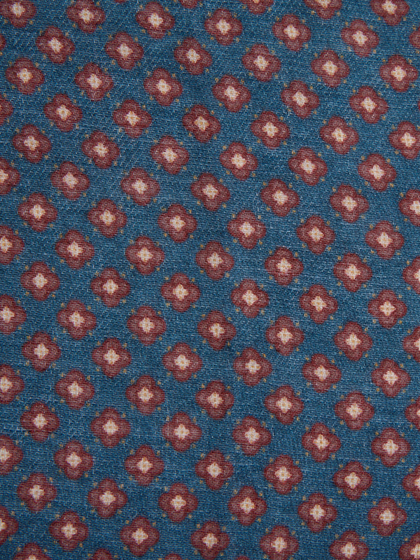 Burgundy blue motif scarf