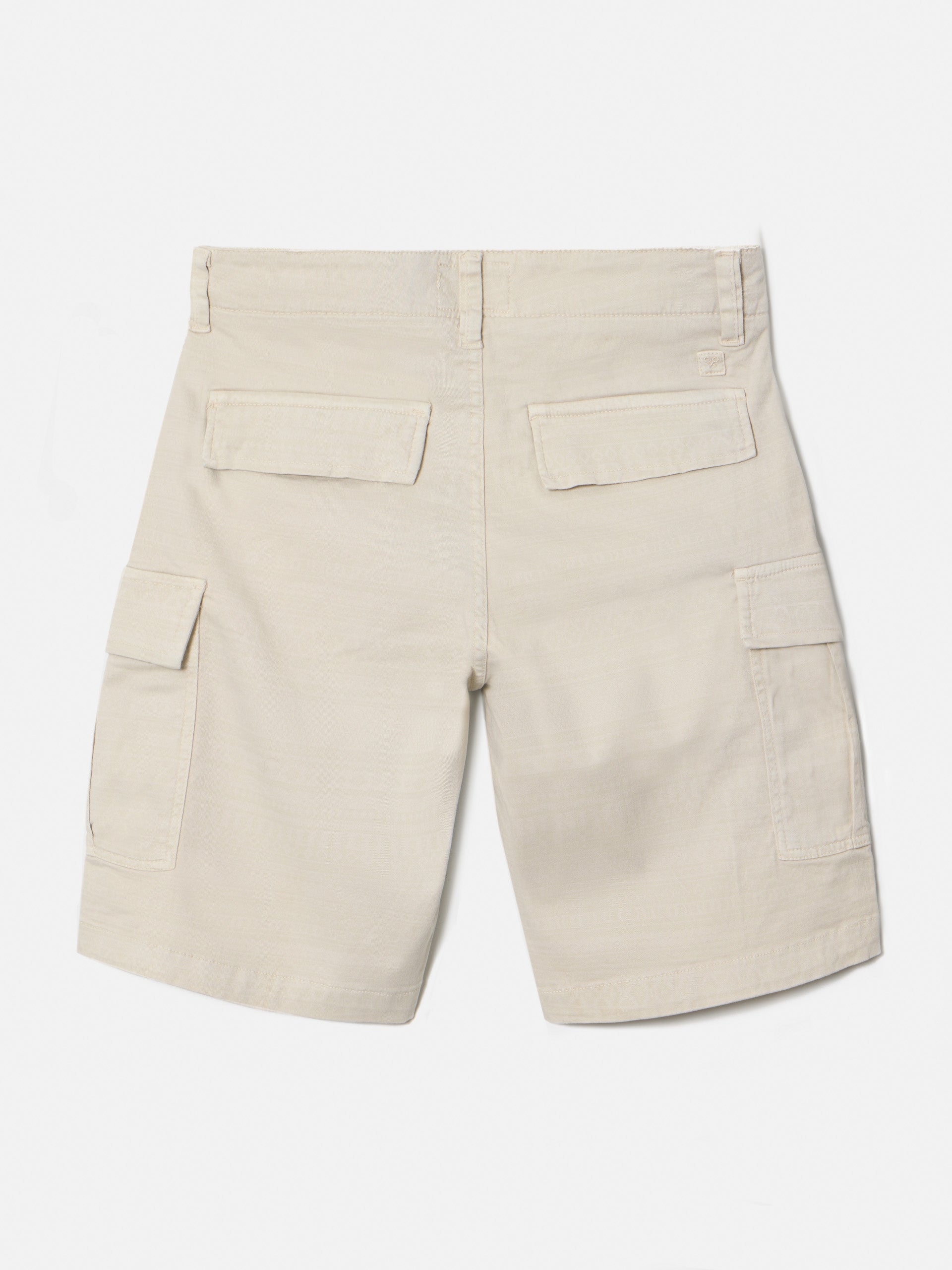 Light beige ethnic cargo shorts