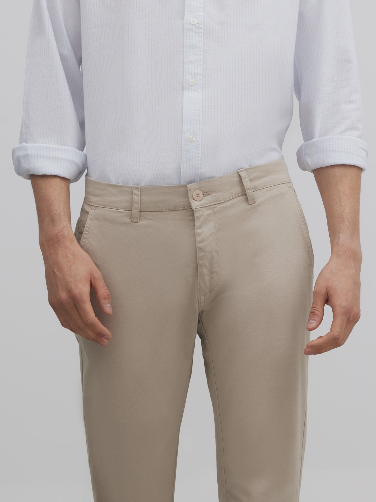 Pantalon sport chino beige moyen