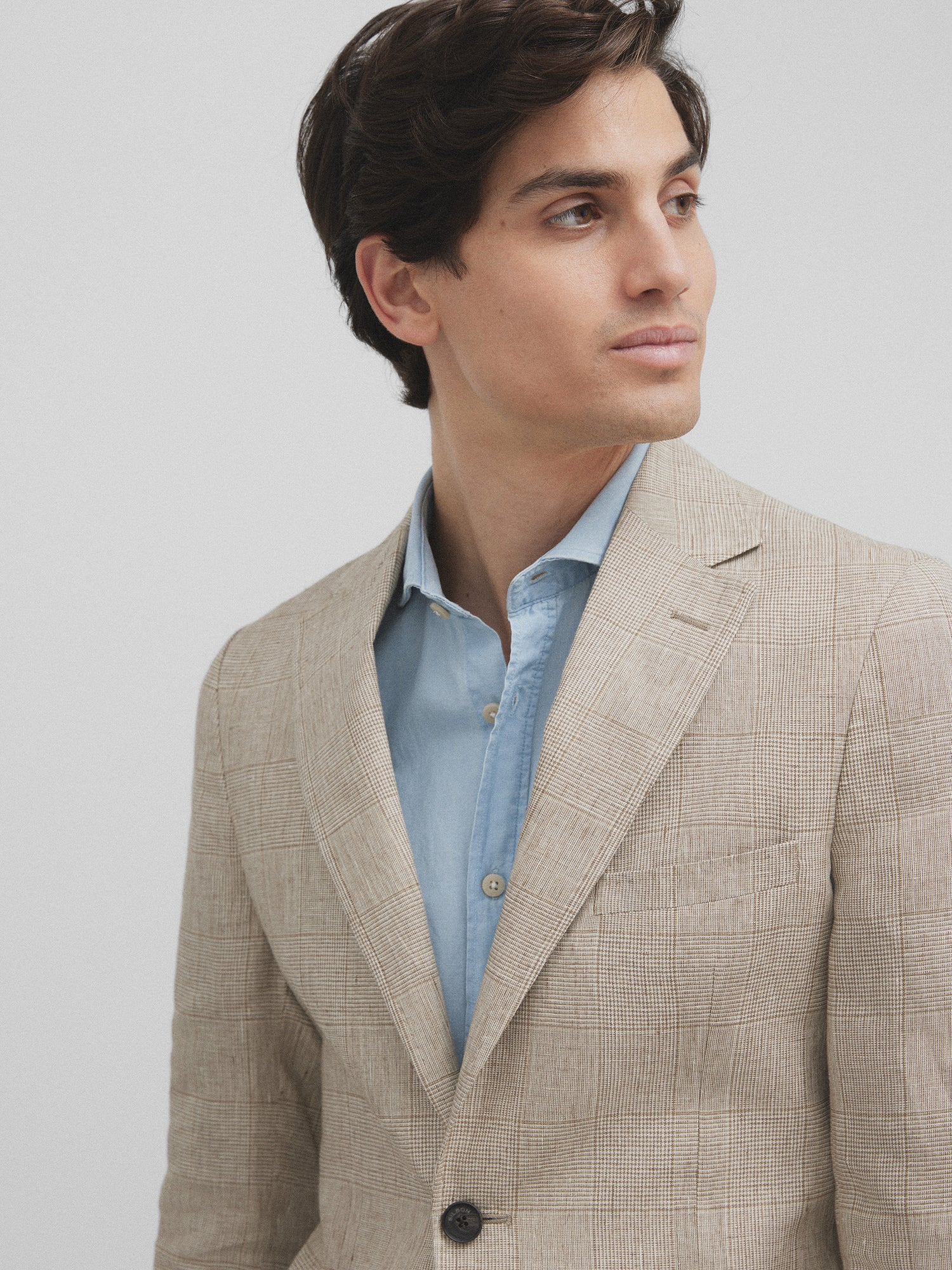 Silbon prince of wales blazer light beige dye