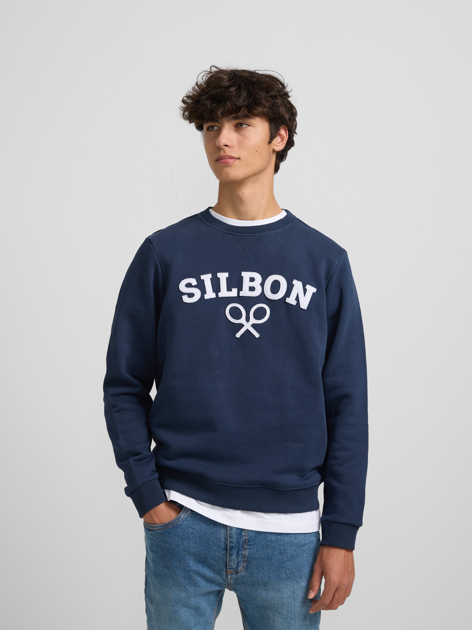 Sweat raquette Silbon medium bleu marine