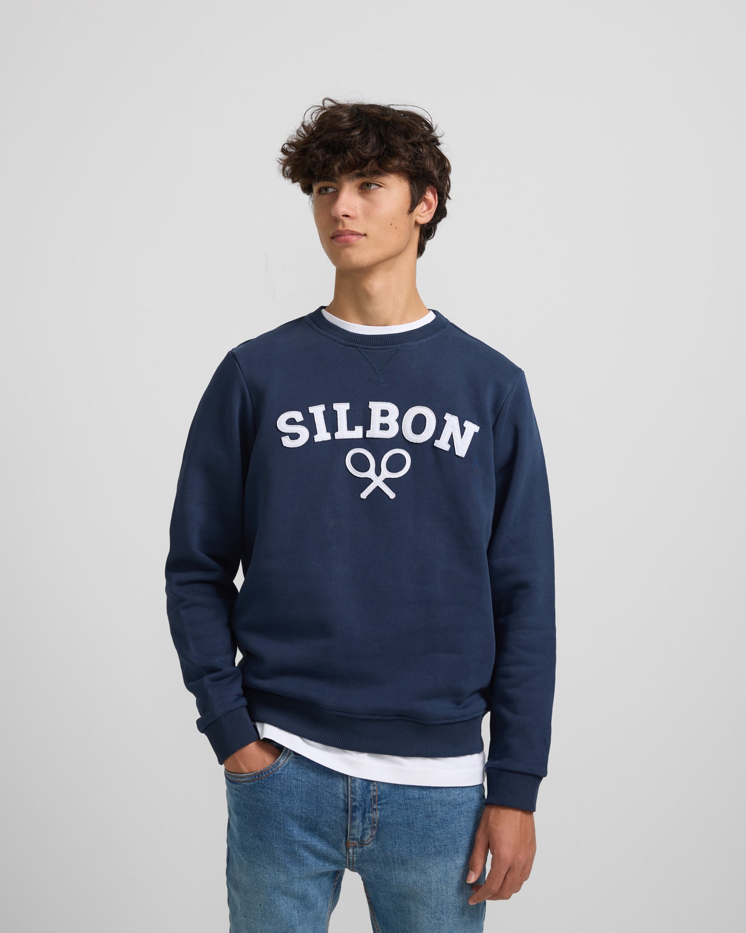 Sweat raquette Silbon medium bleu marine