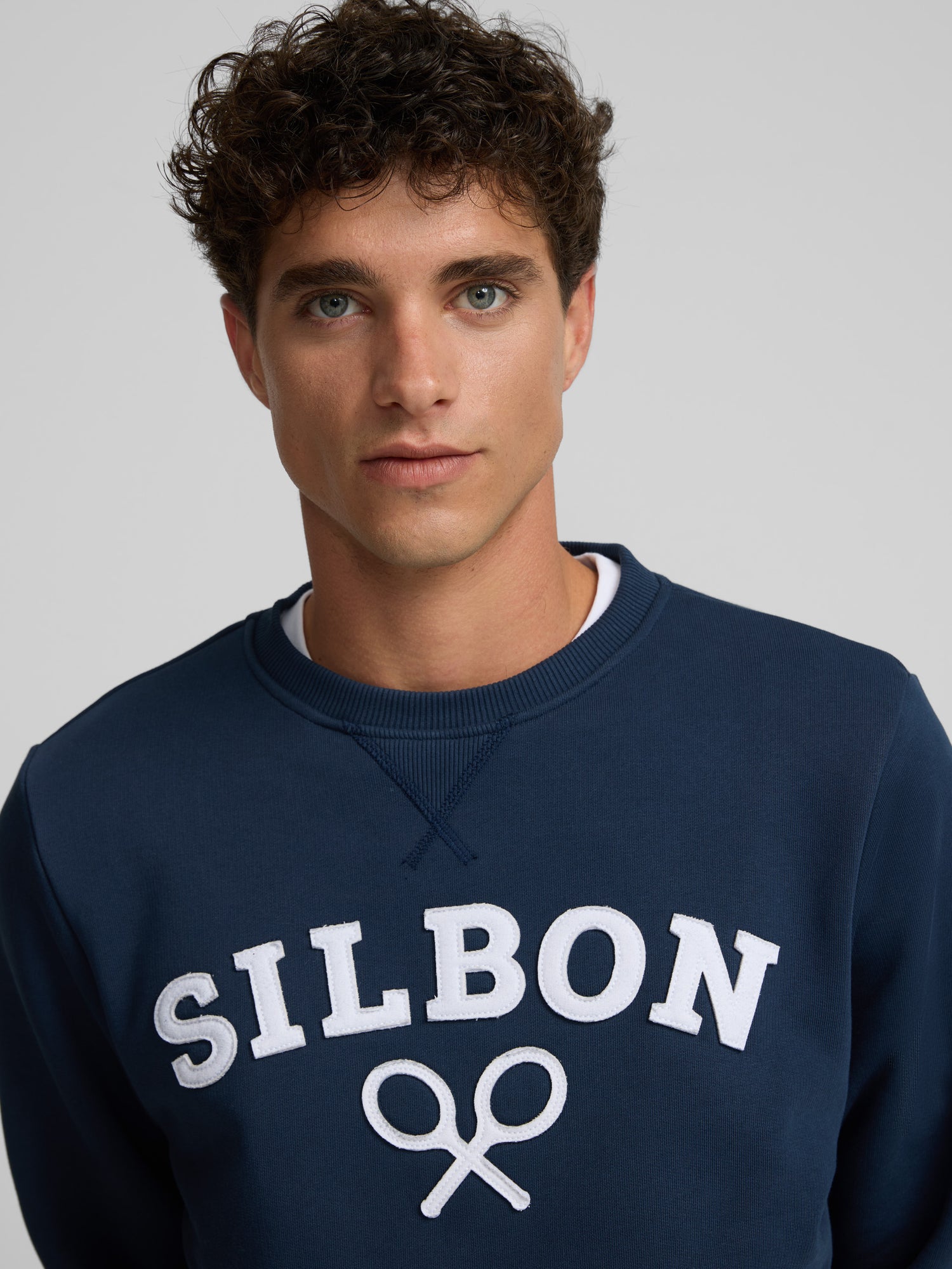 Silbon medium navy blue racket sweatshirt