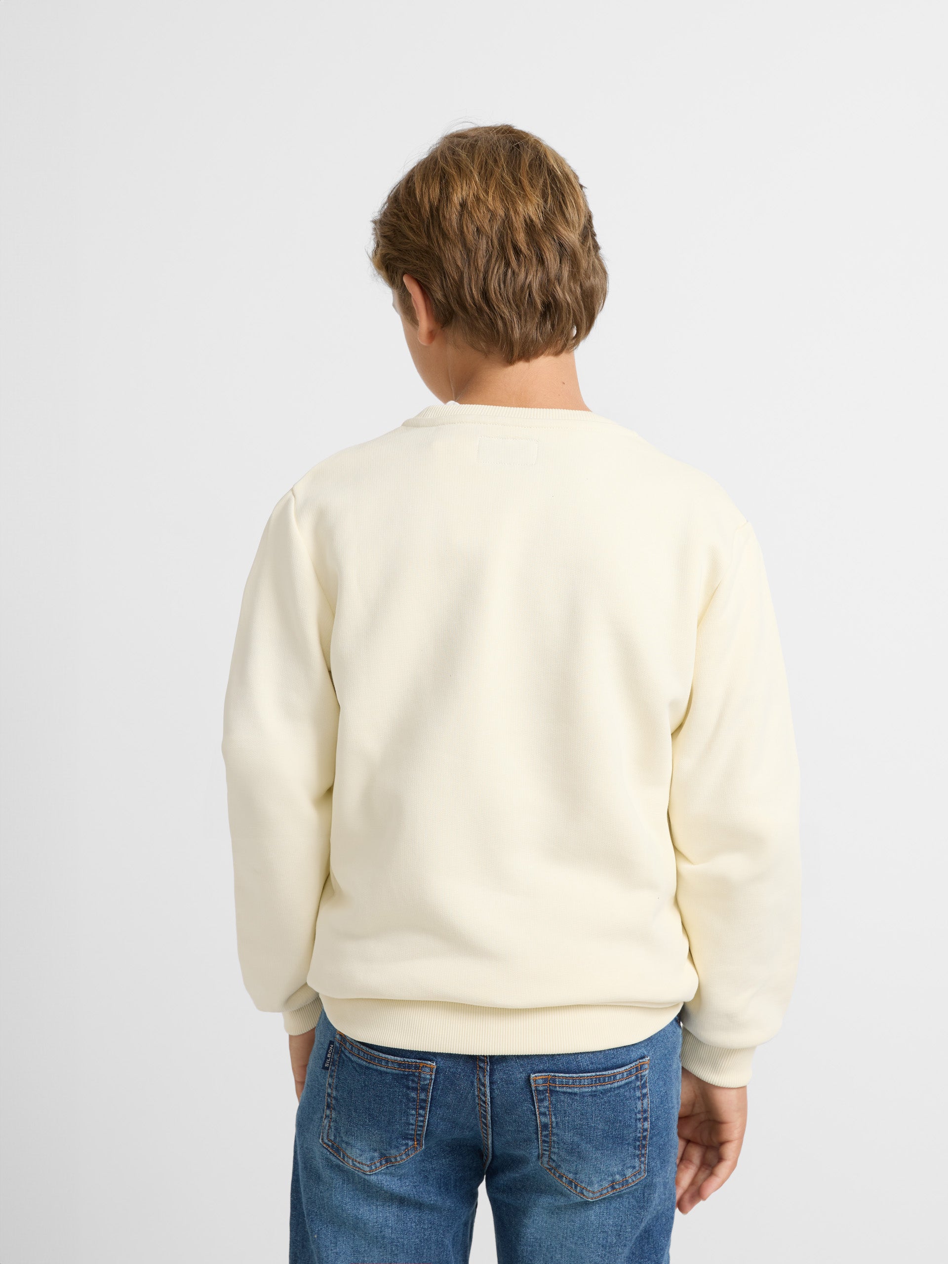 Half cream kids racket sweatshirt