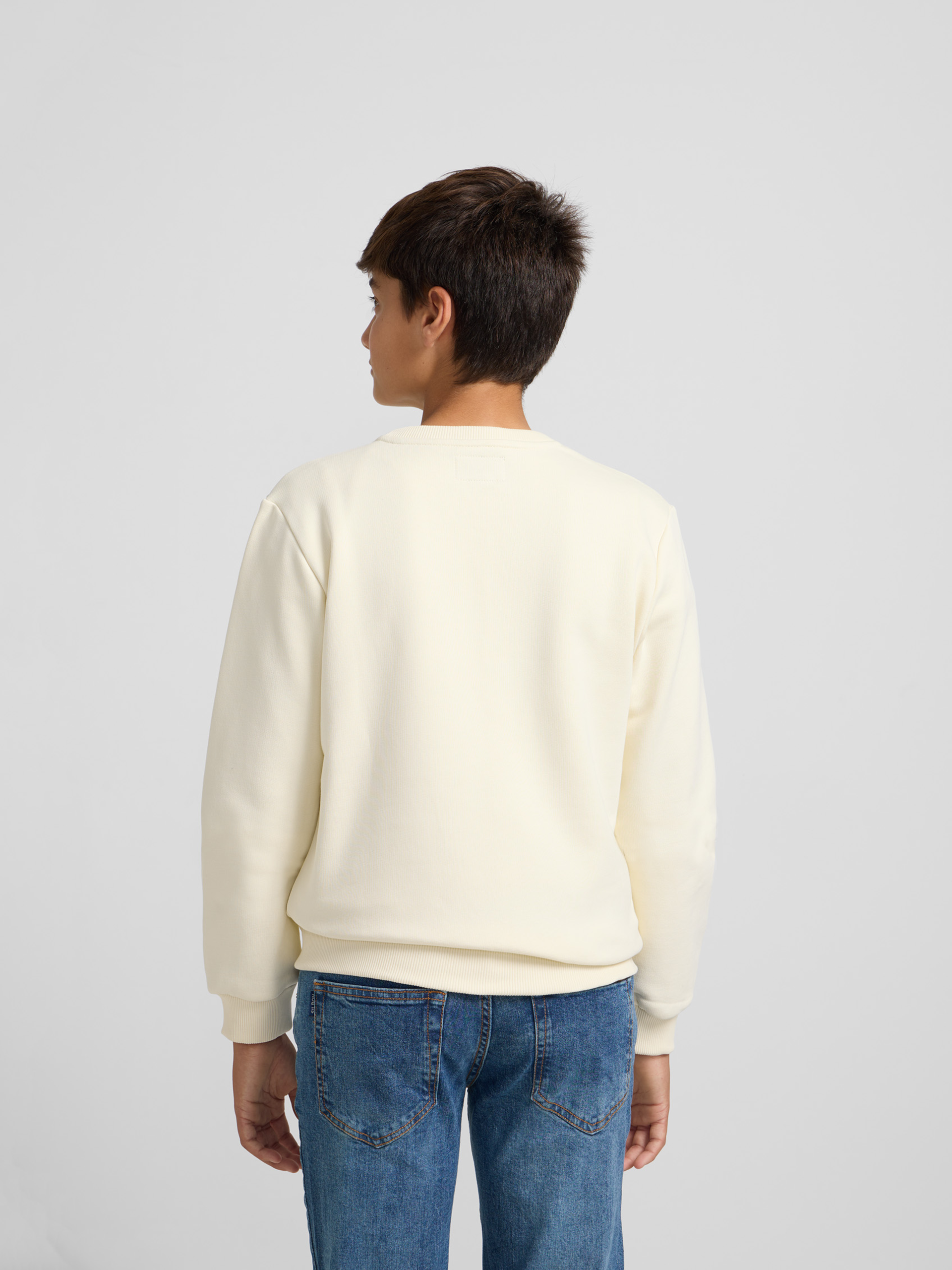 Cream pixel logo kids sweatshirt