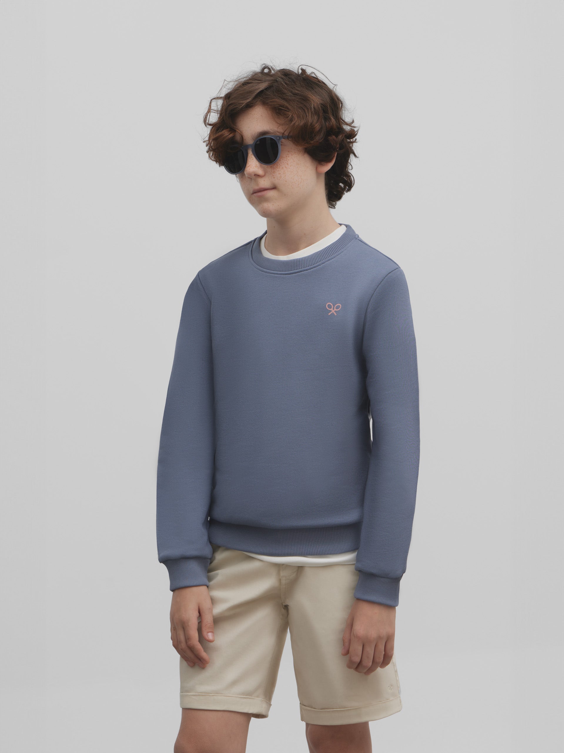 Kids sun lover sweatshirt blue gray