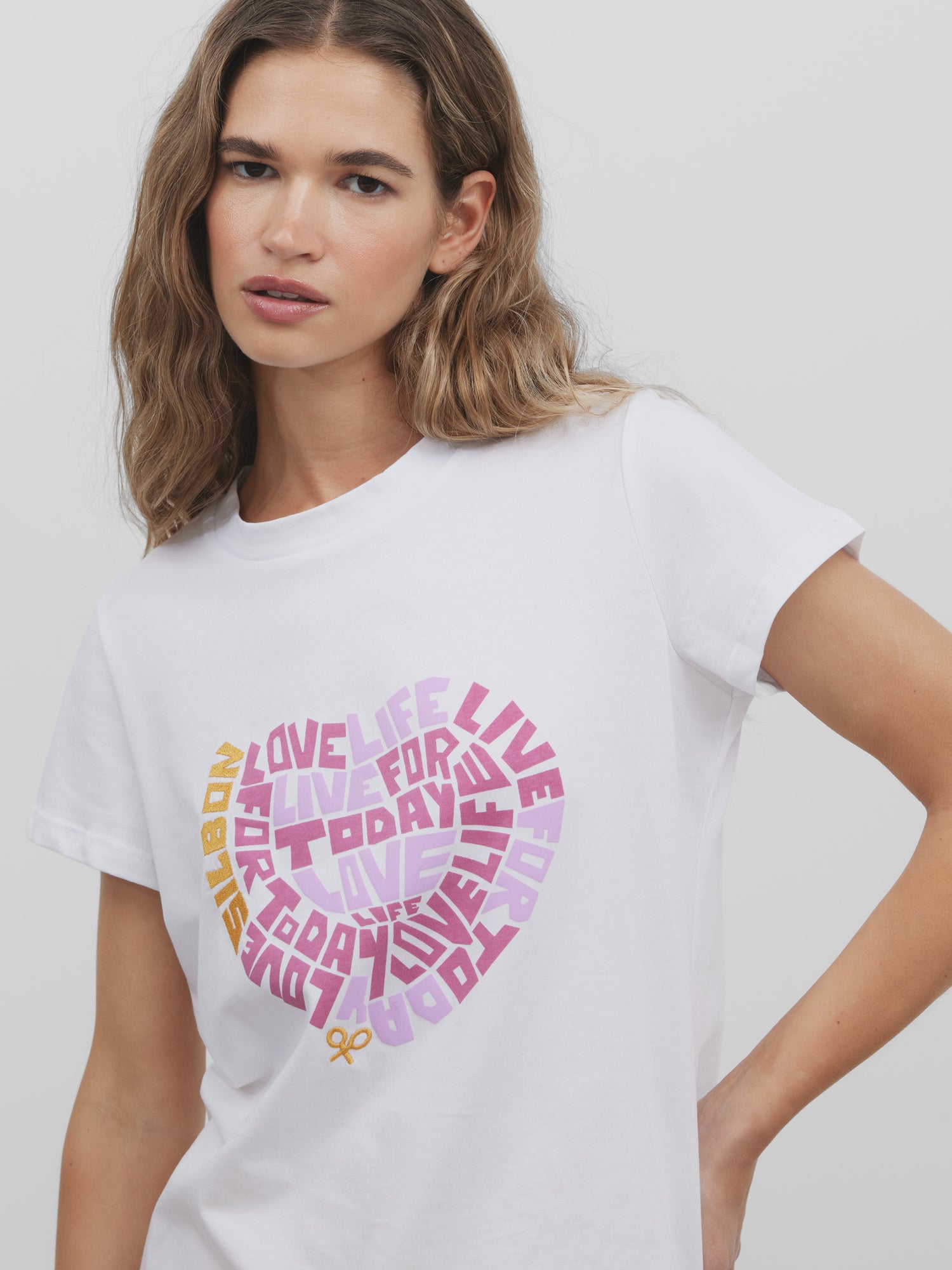 T-shirt femme lettres d'amour bordeaux