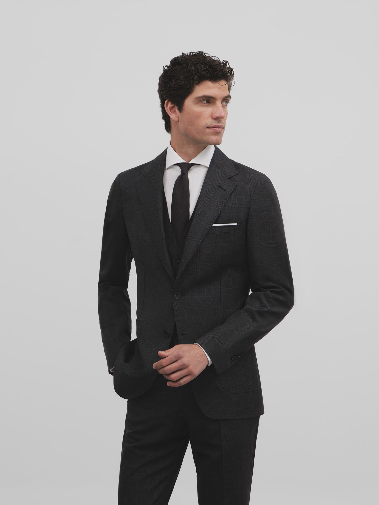 Gray prince of wales suit jacket