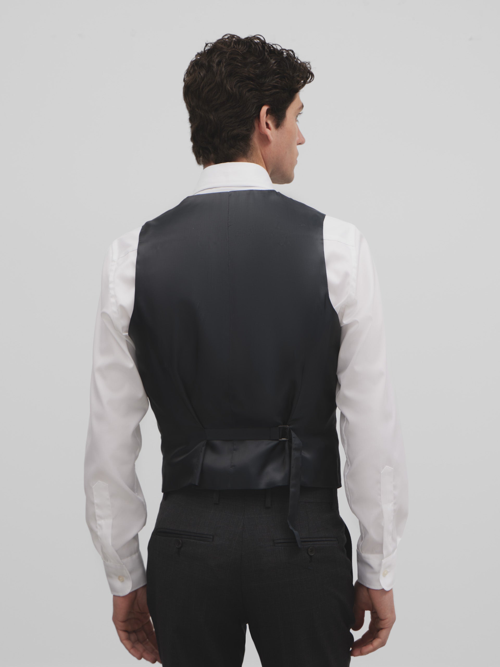 Gray prince of wales suit vest