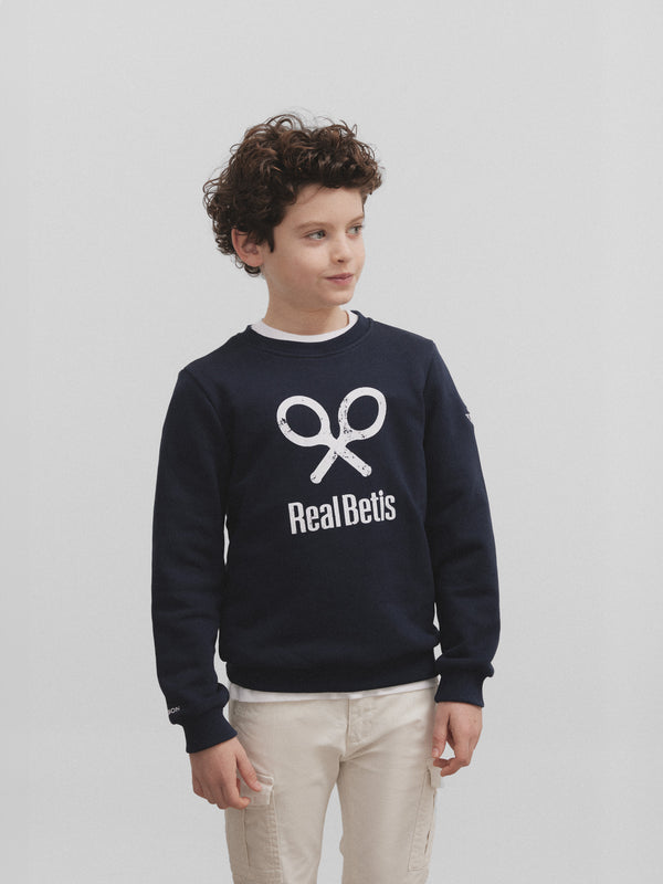 Real Betis navy blue kids racket sweatshirt