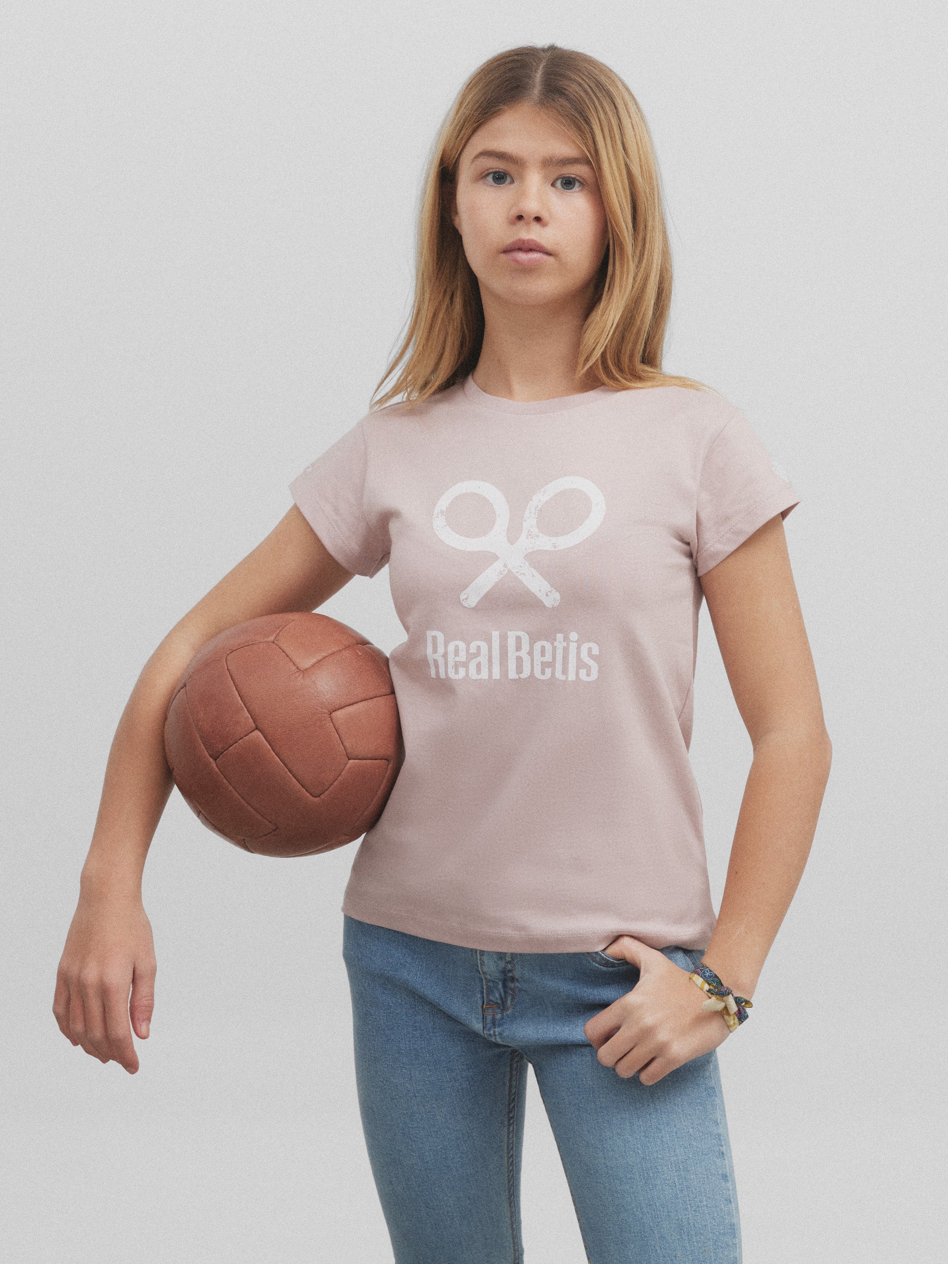 T-shirt raquette fille real betis rose