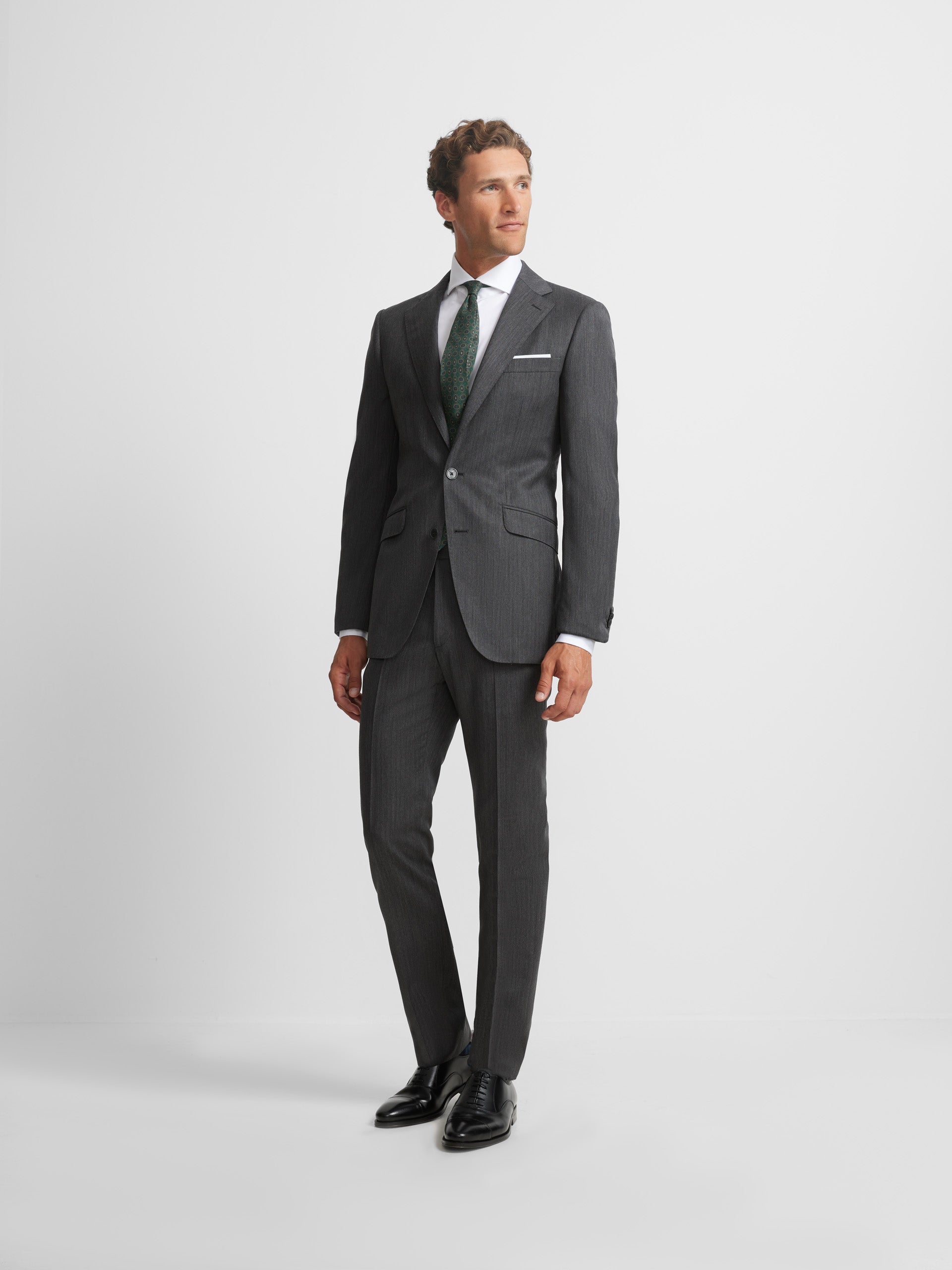 Classic gray herringbone suit jacket