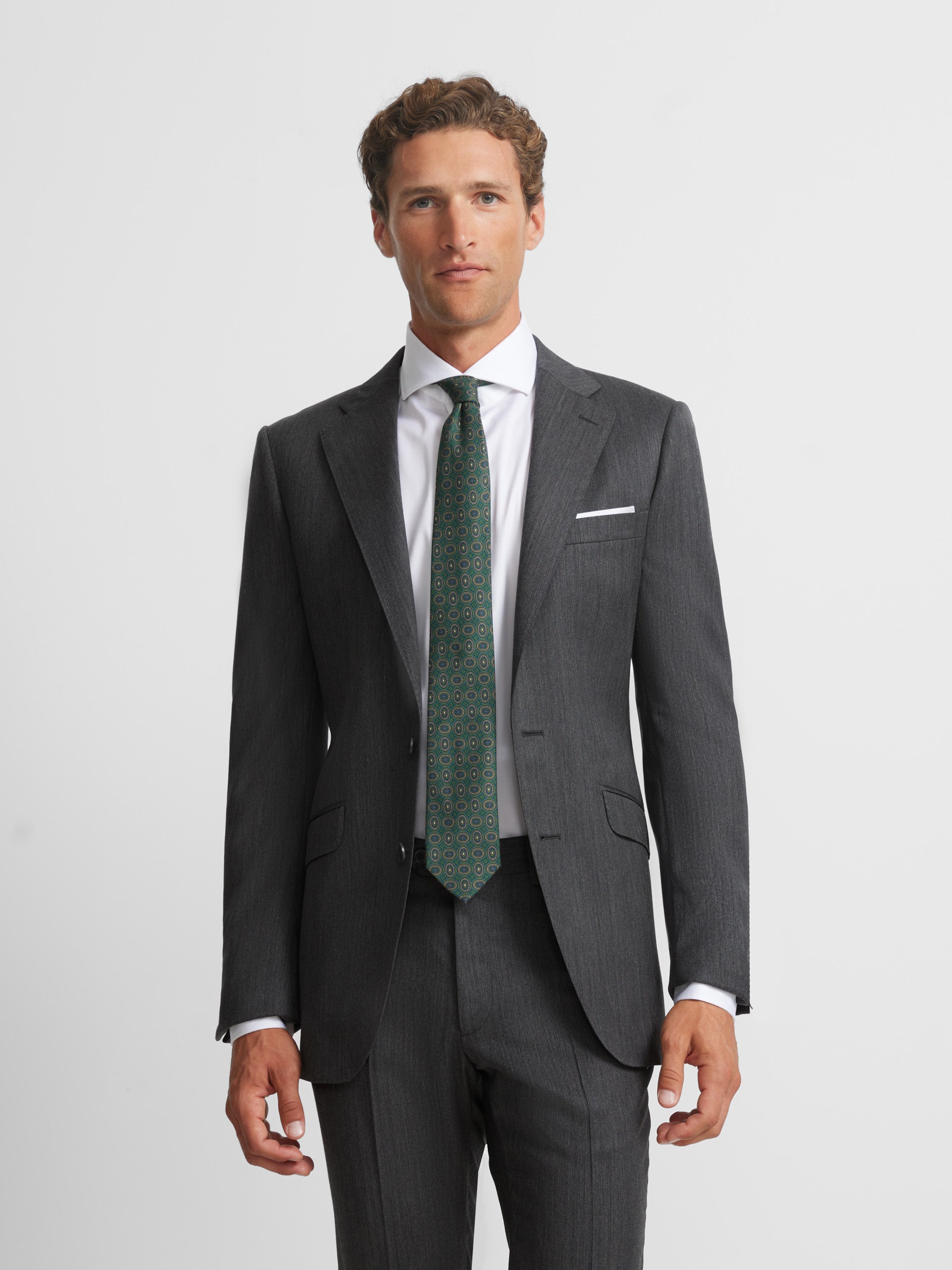 Classic gray herringbone suit jacket