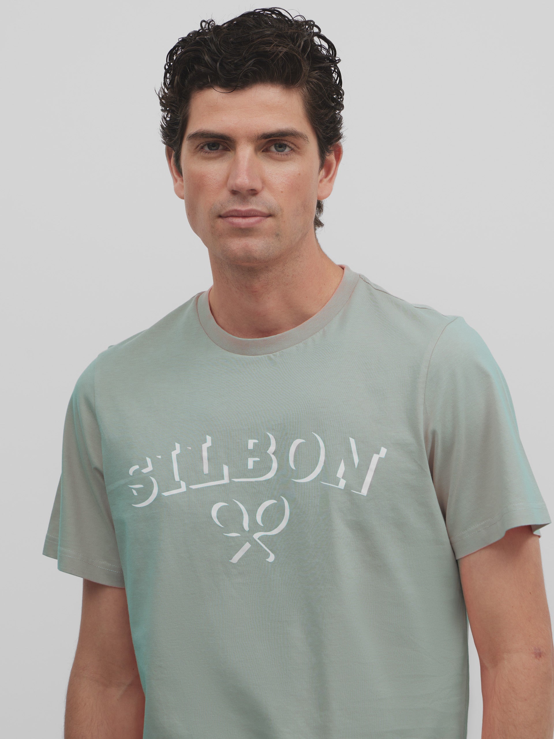 Silbon medium racket t-shirt light green