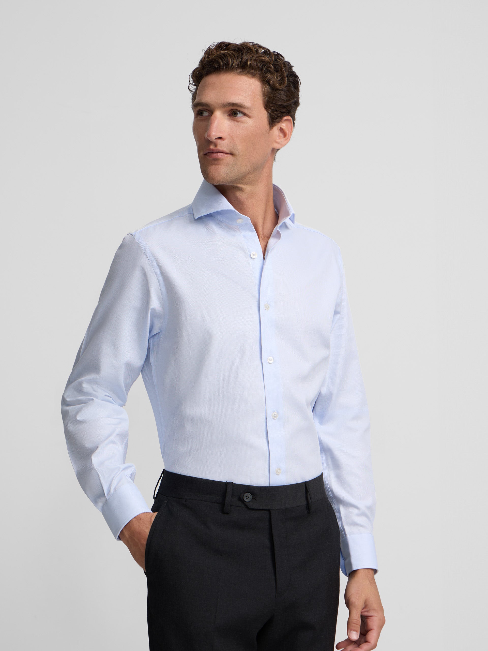 Structured light blue dress shirt