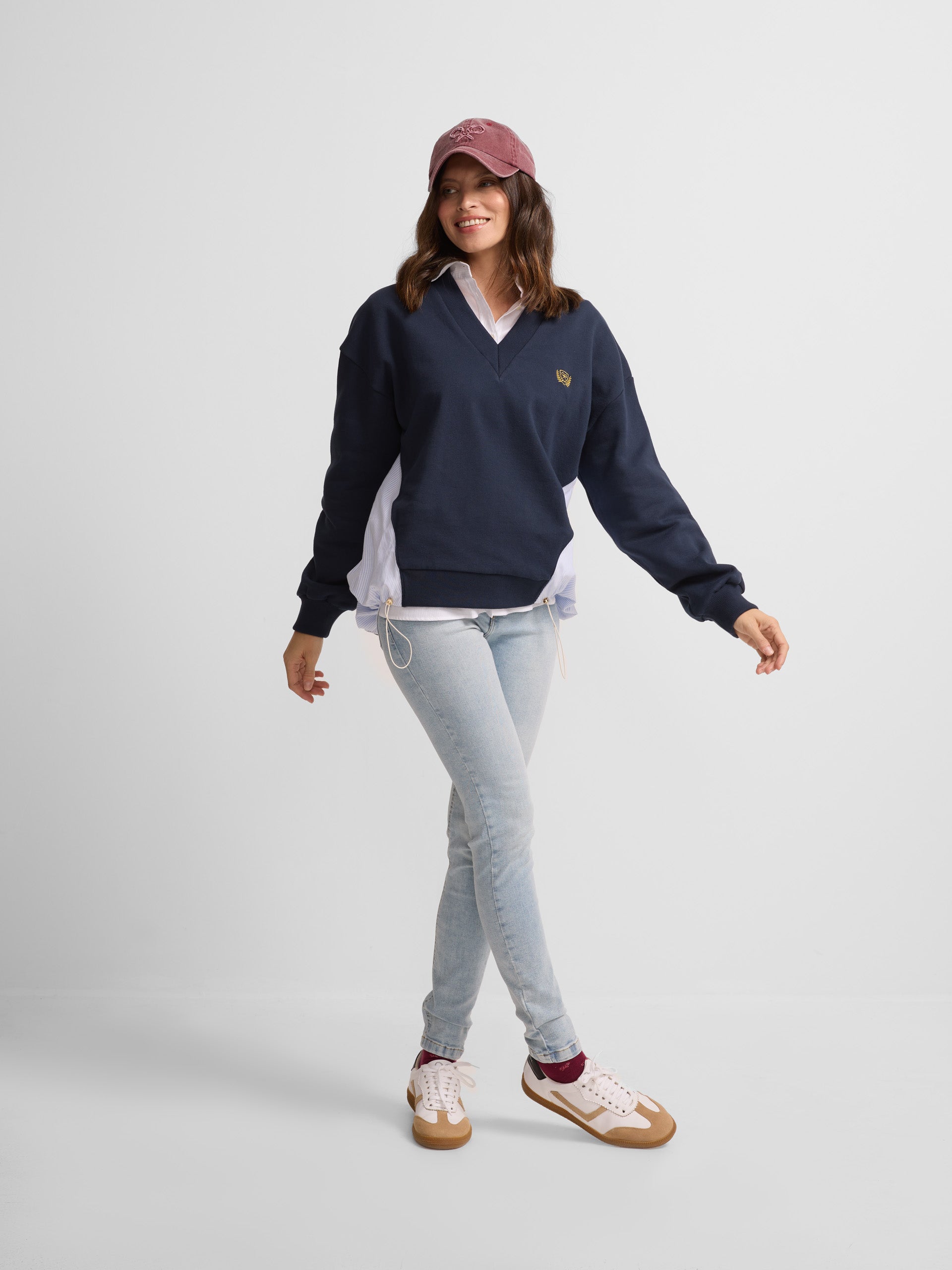 Pantalon femme coupe slim en jean léger