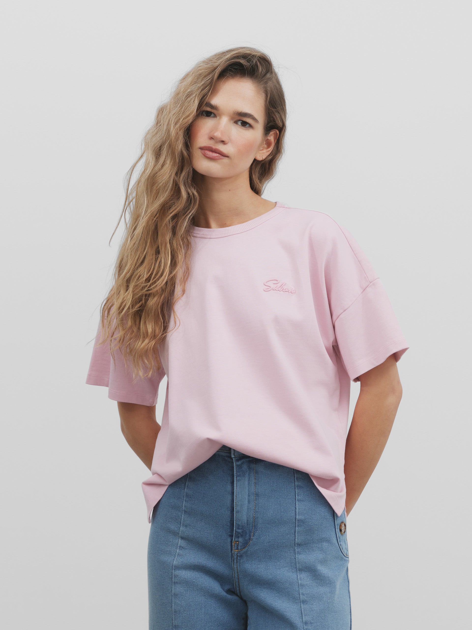 Women's silbon mini pink t-shirt