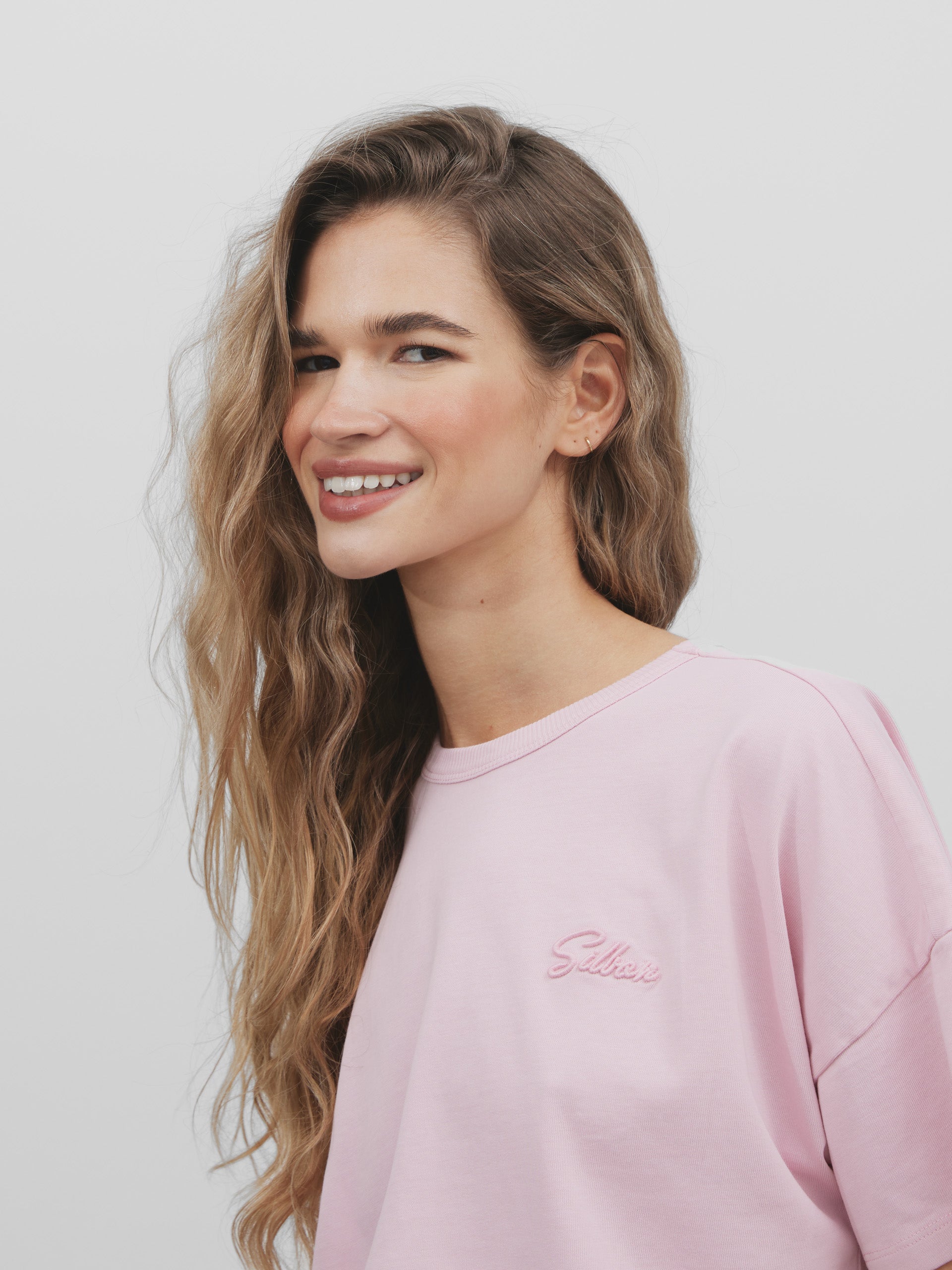 Women's silbon mini pink t-shirt