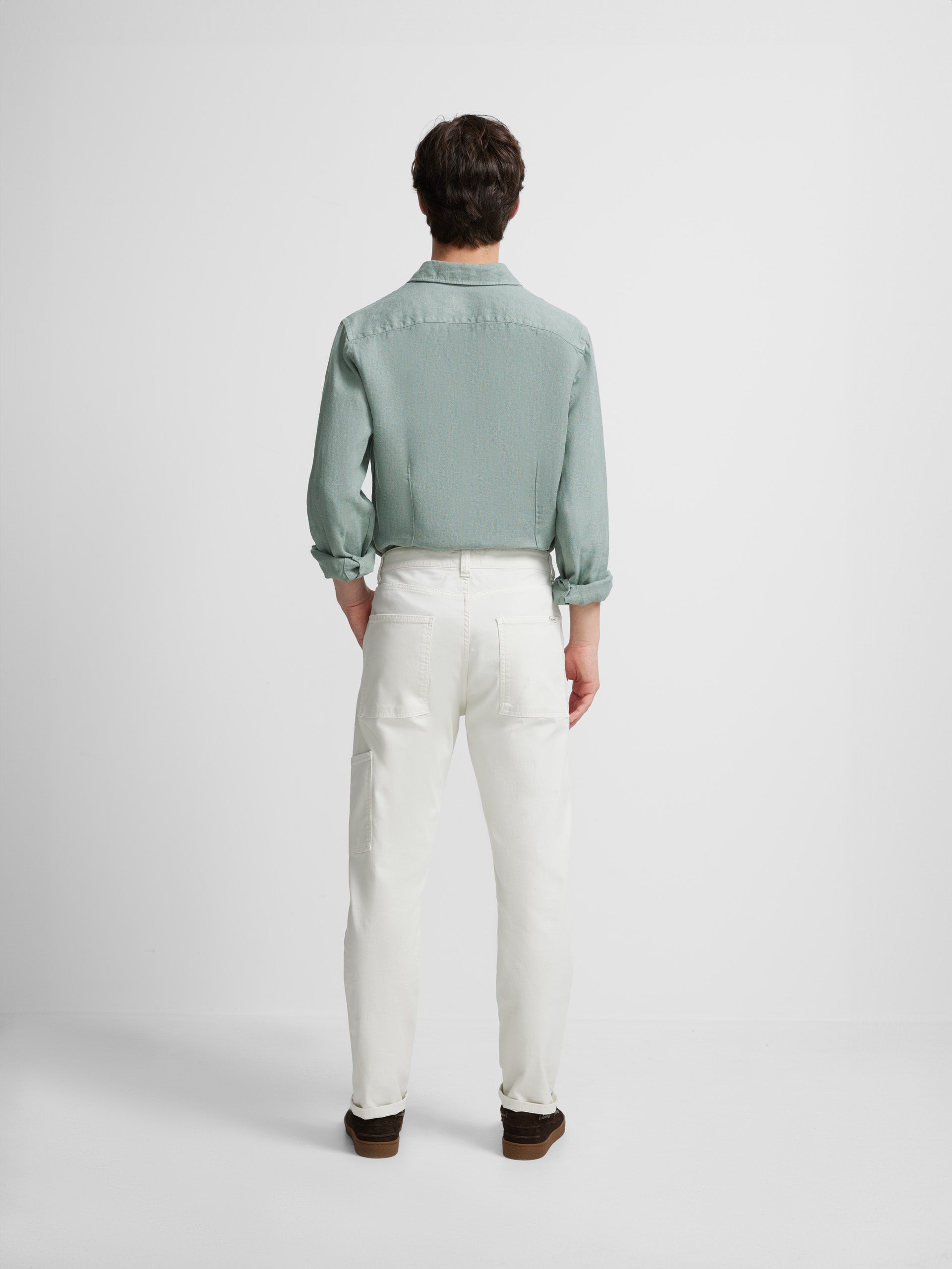 Green warm linen sport shirt