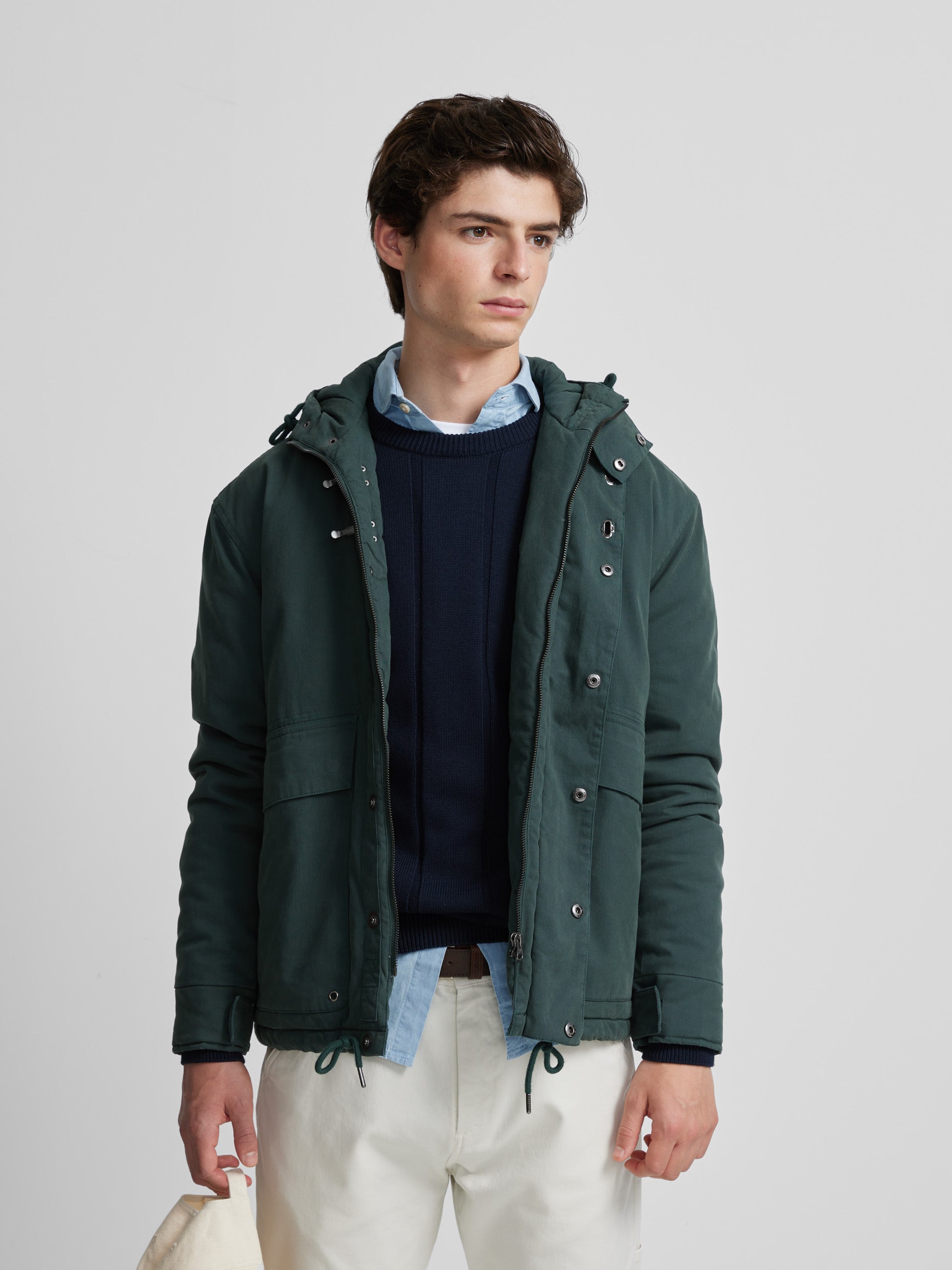 Green warm jacket