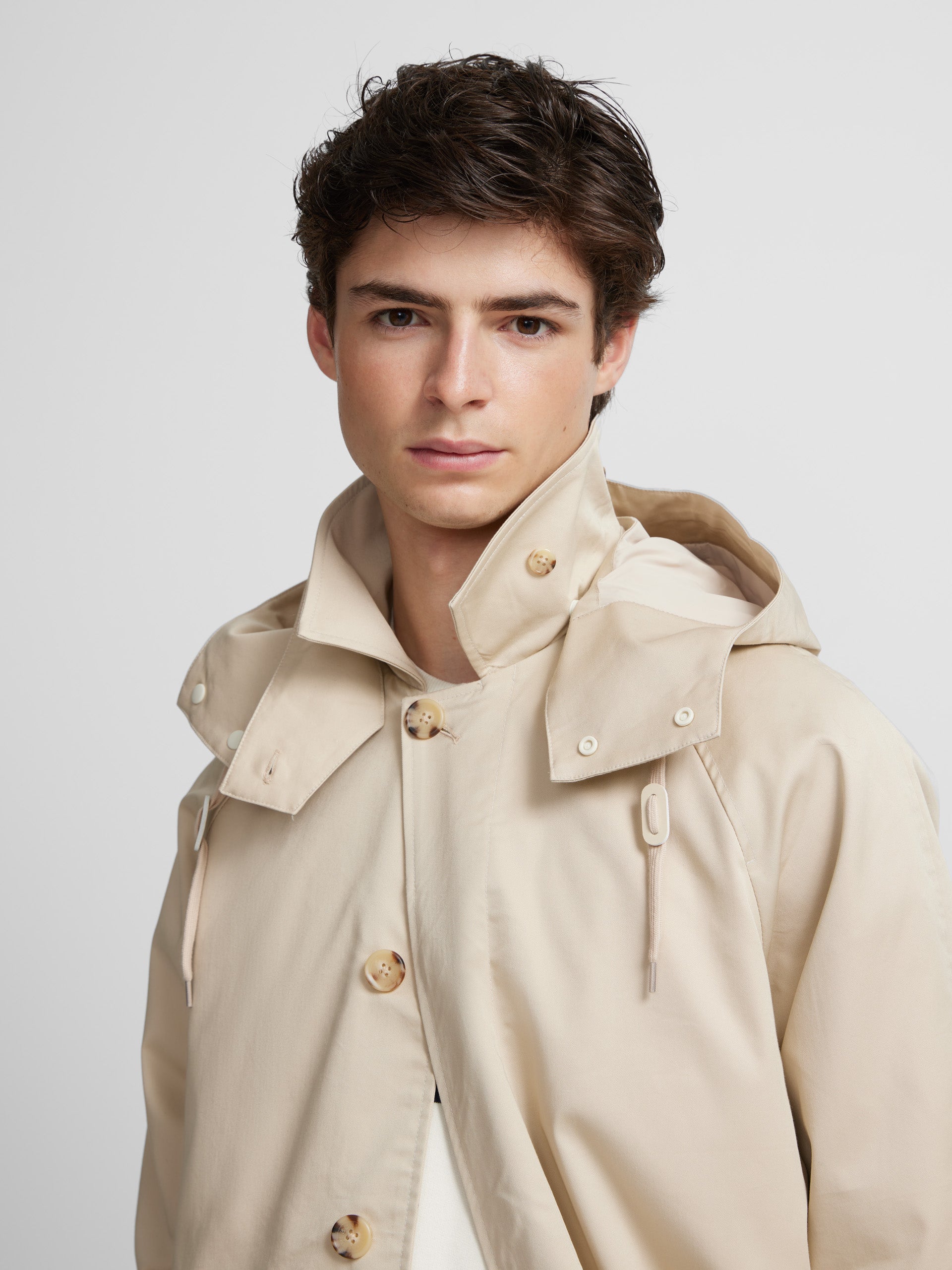 Beige trench coat