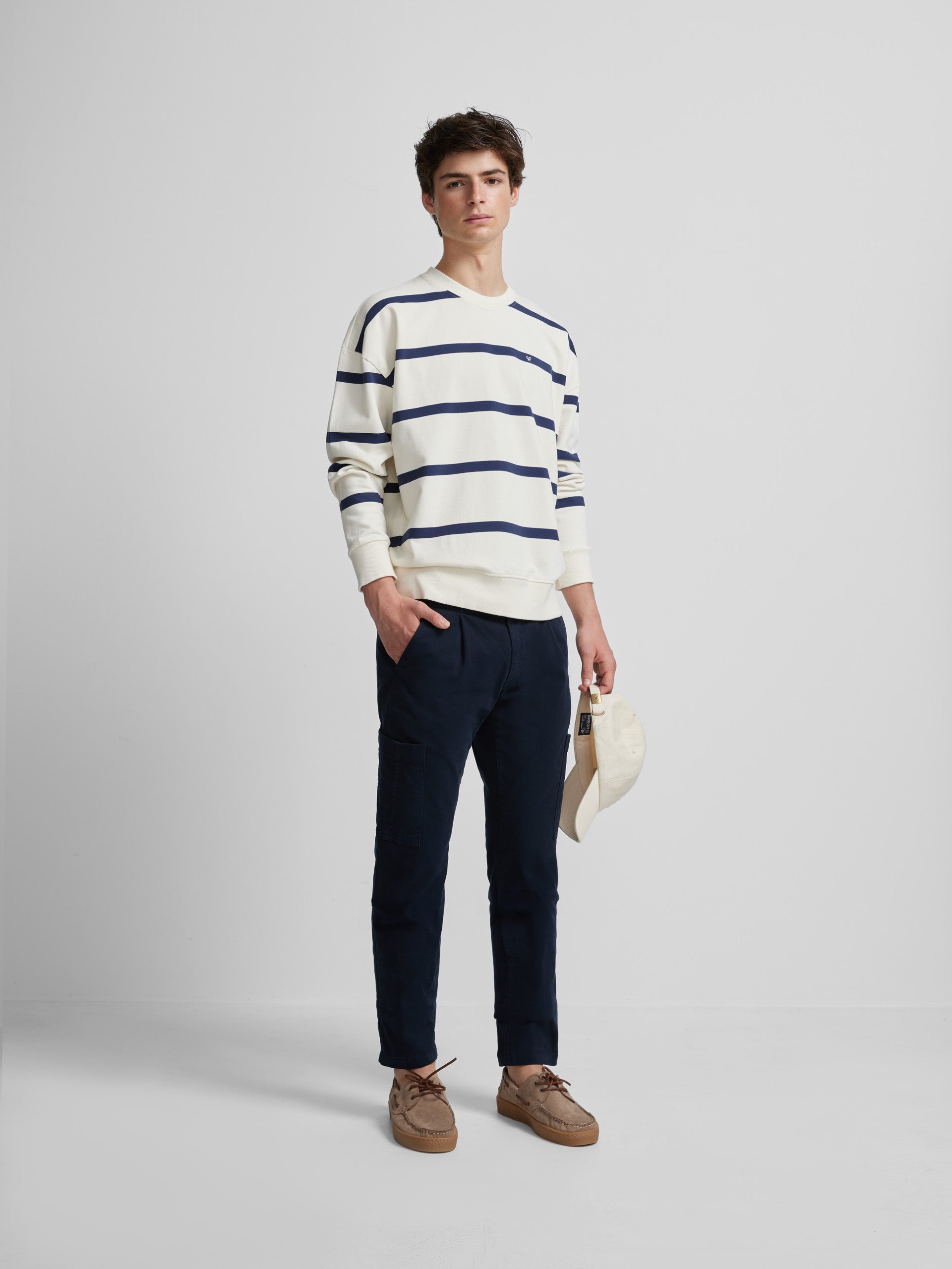 Blue nautical striped sweatshirt