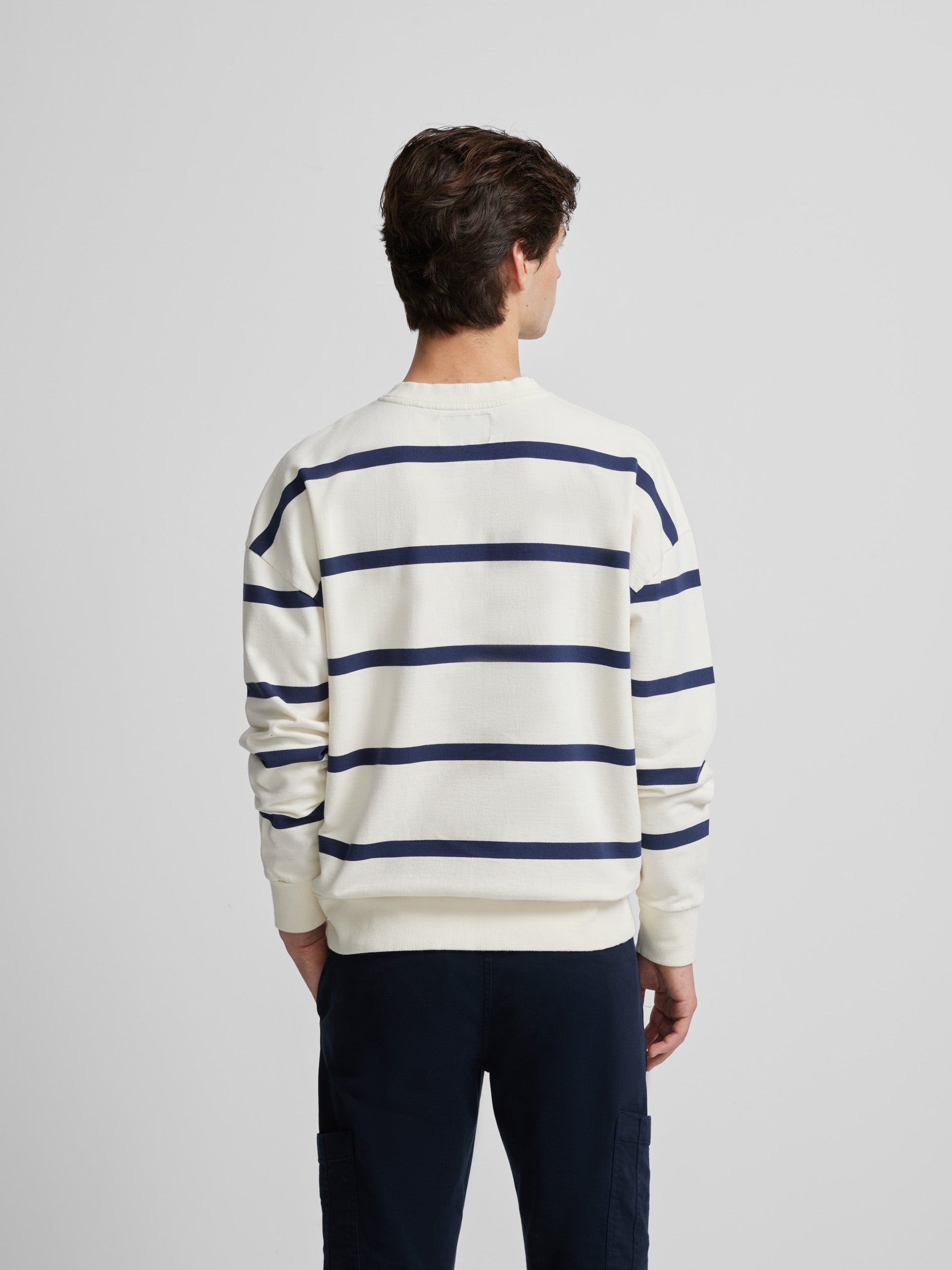 Blue nautical striped sweatshirt