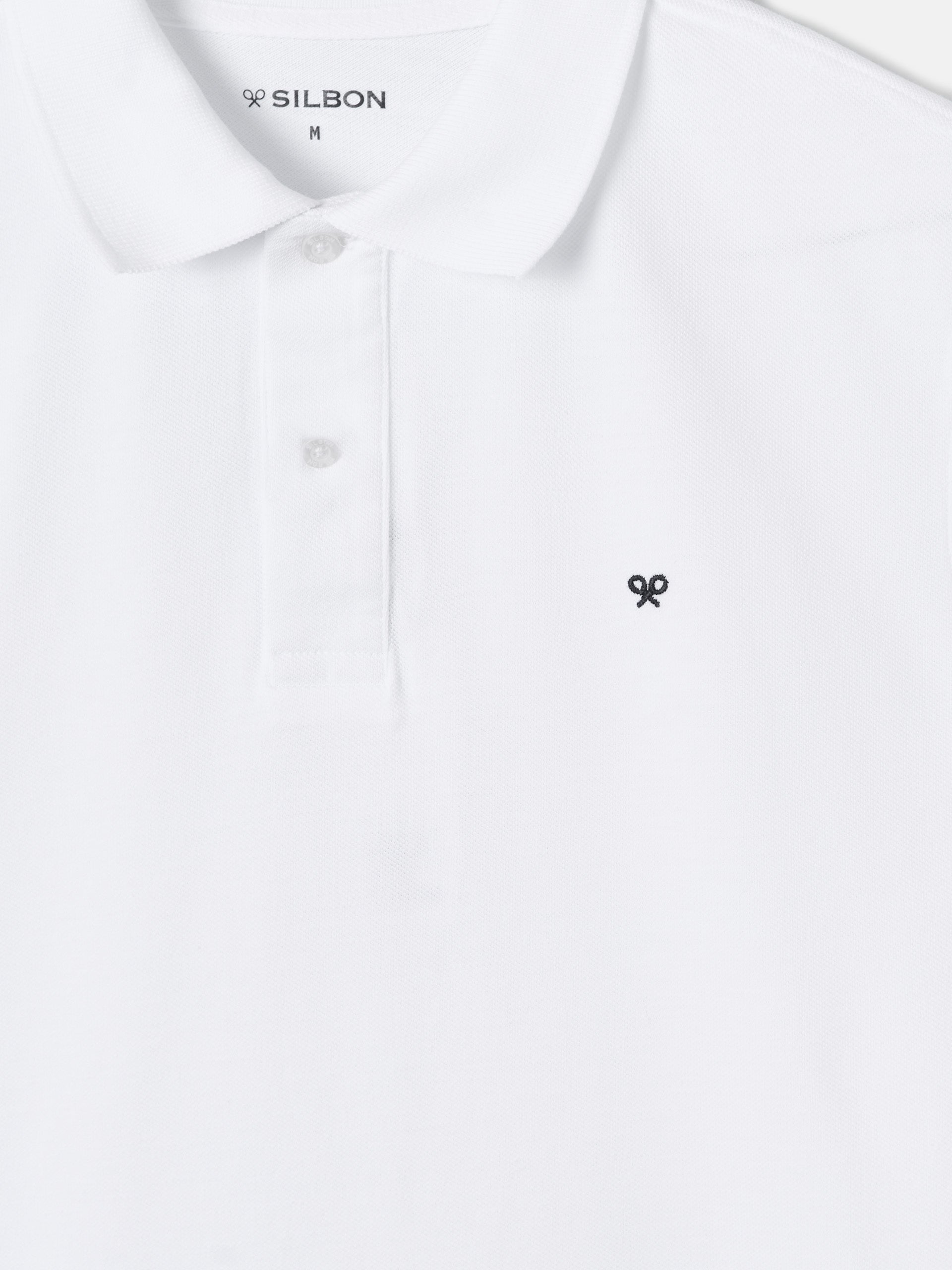 Polo shirt with white striped sleeves