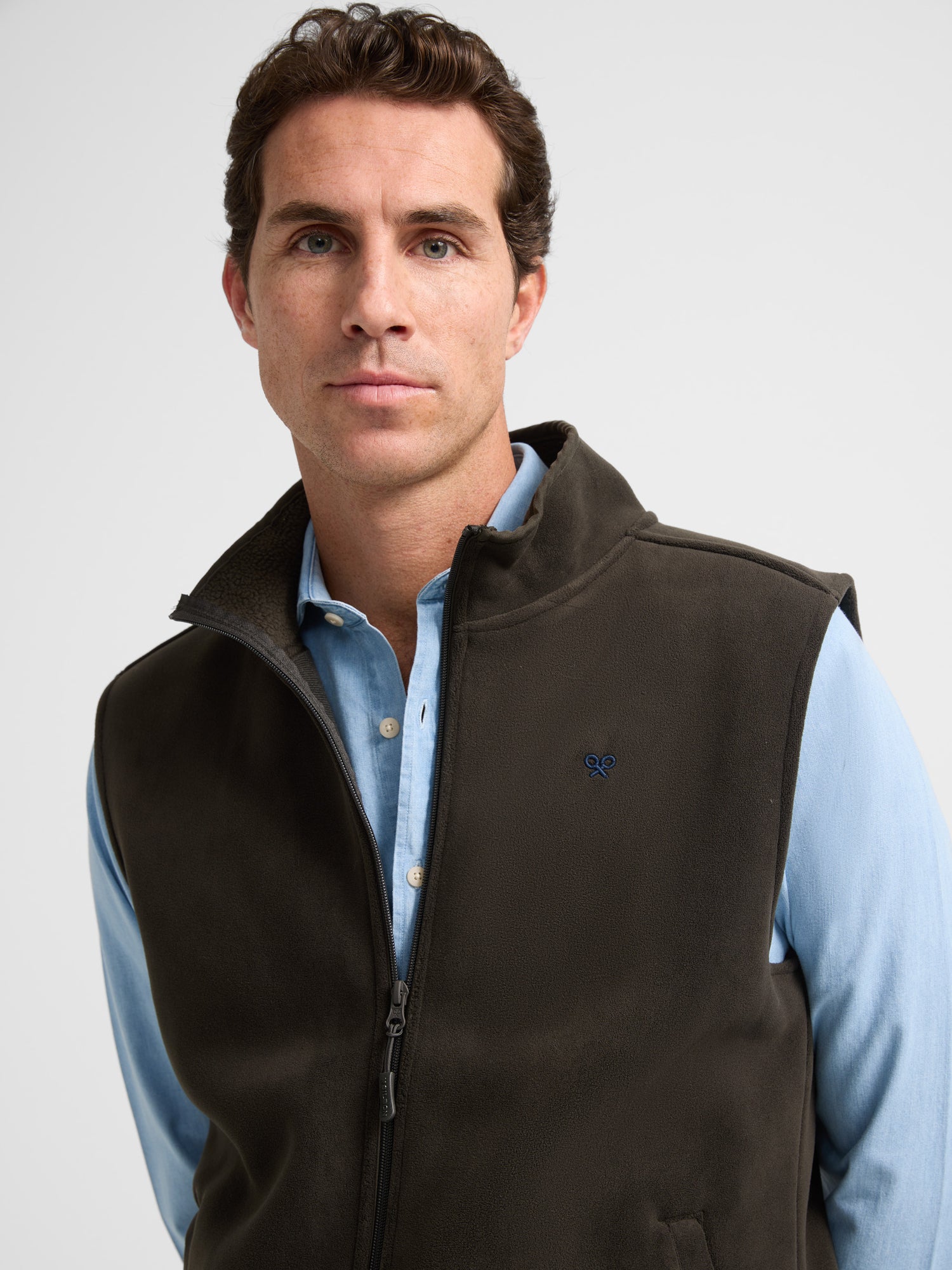 Dark green fleece vest