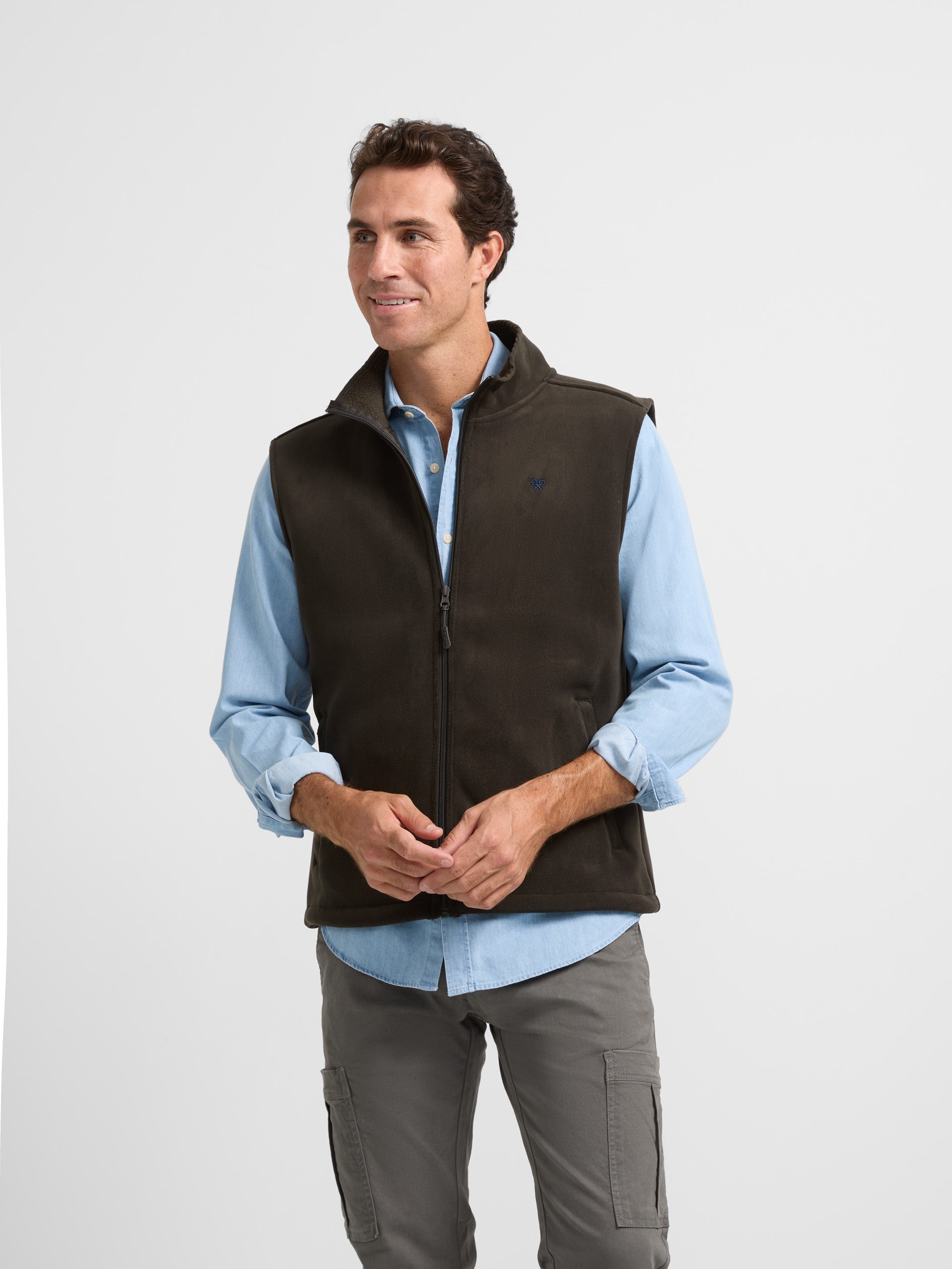 Dark green fleece vest