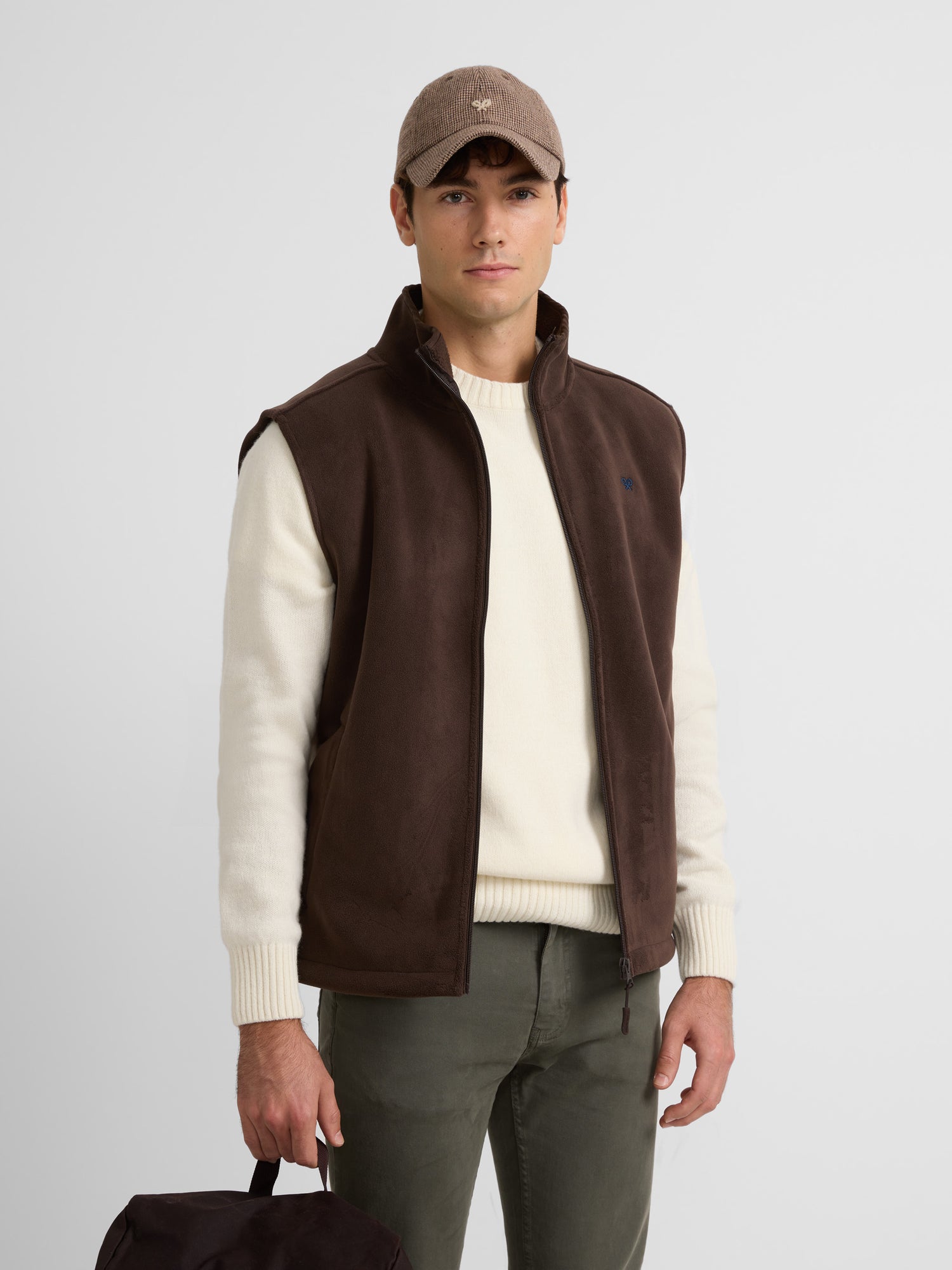 Brown fleece vest