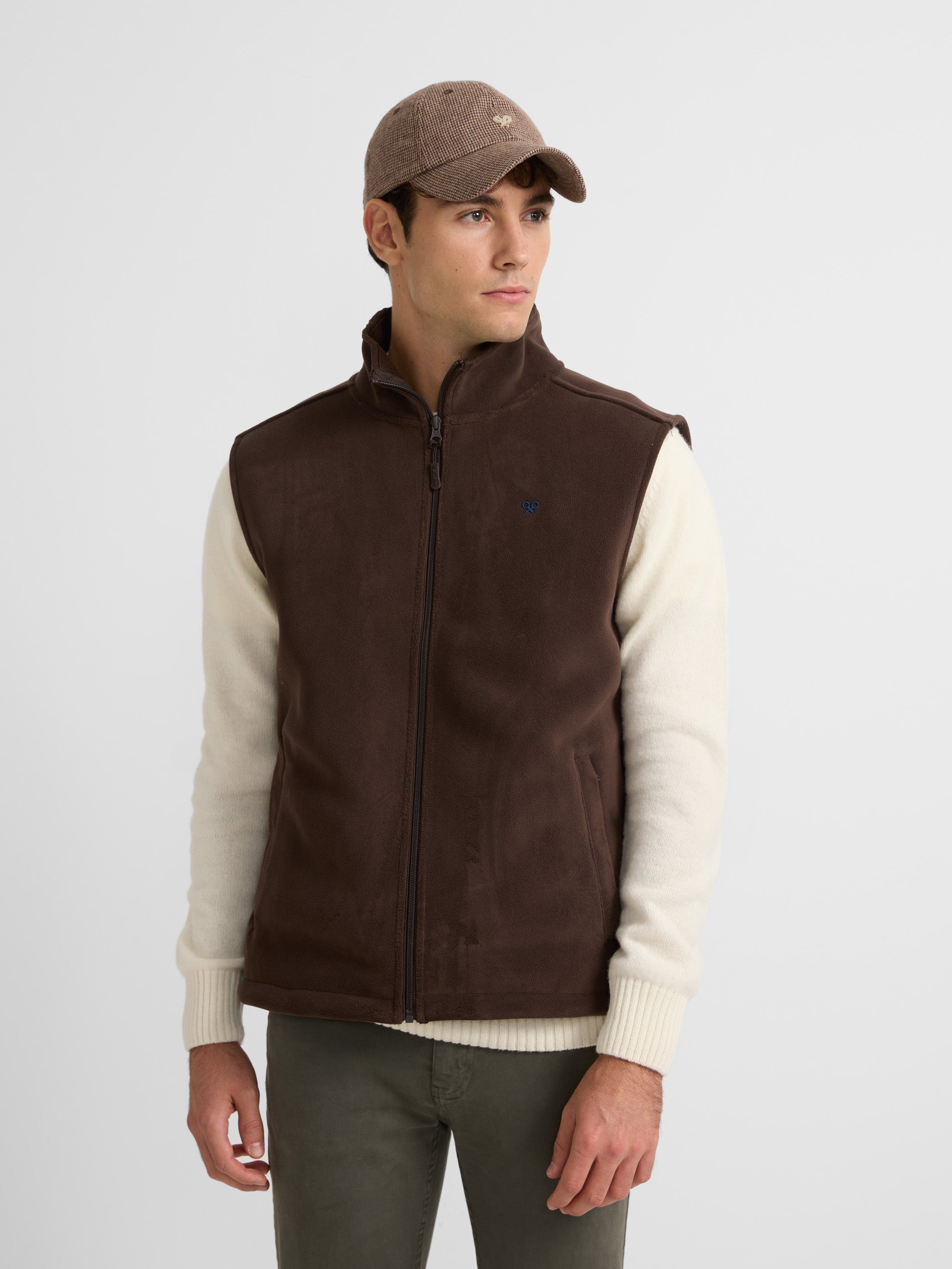 Brown fleece vest