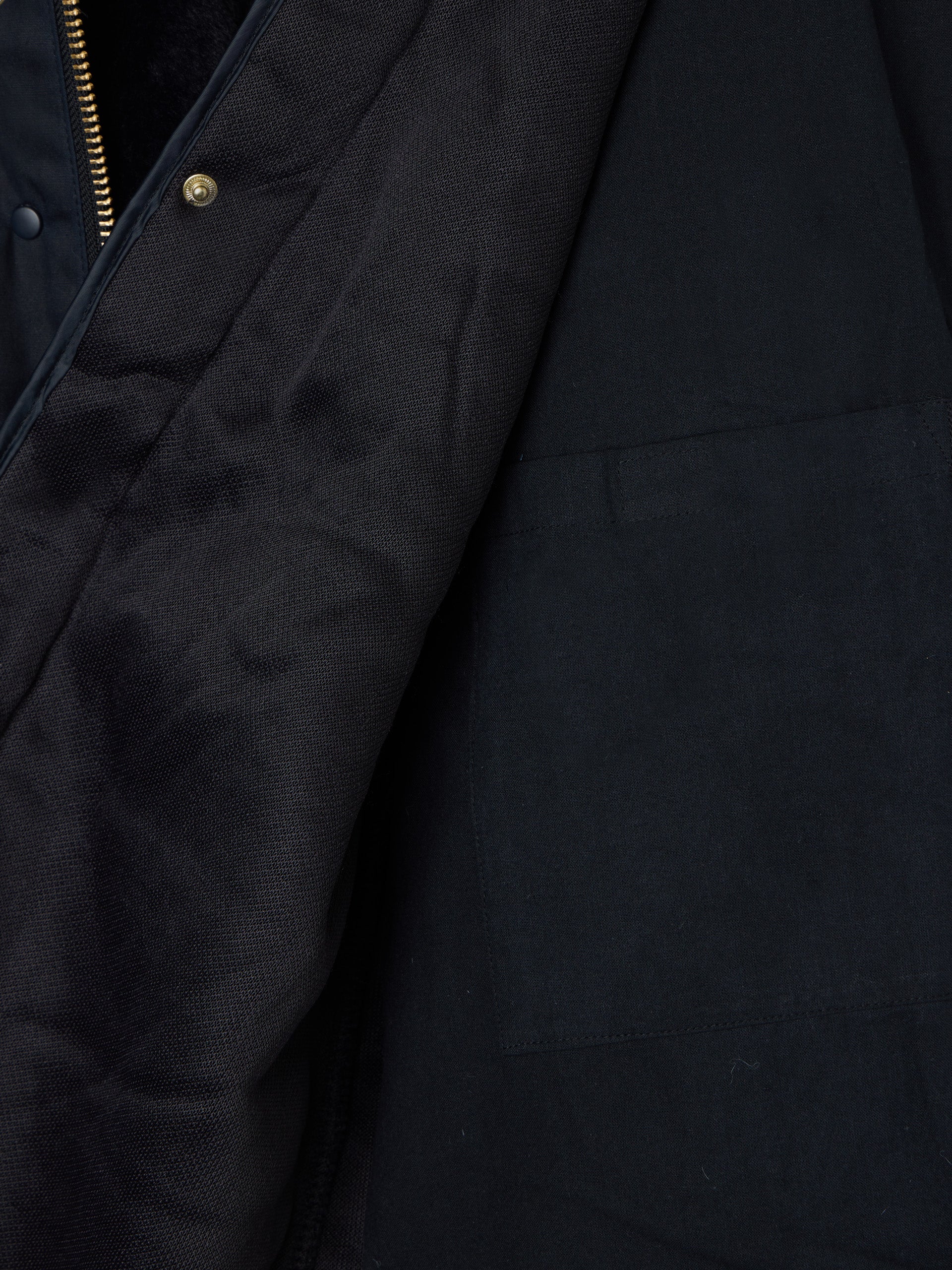 Classic navy blue waxed coat