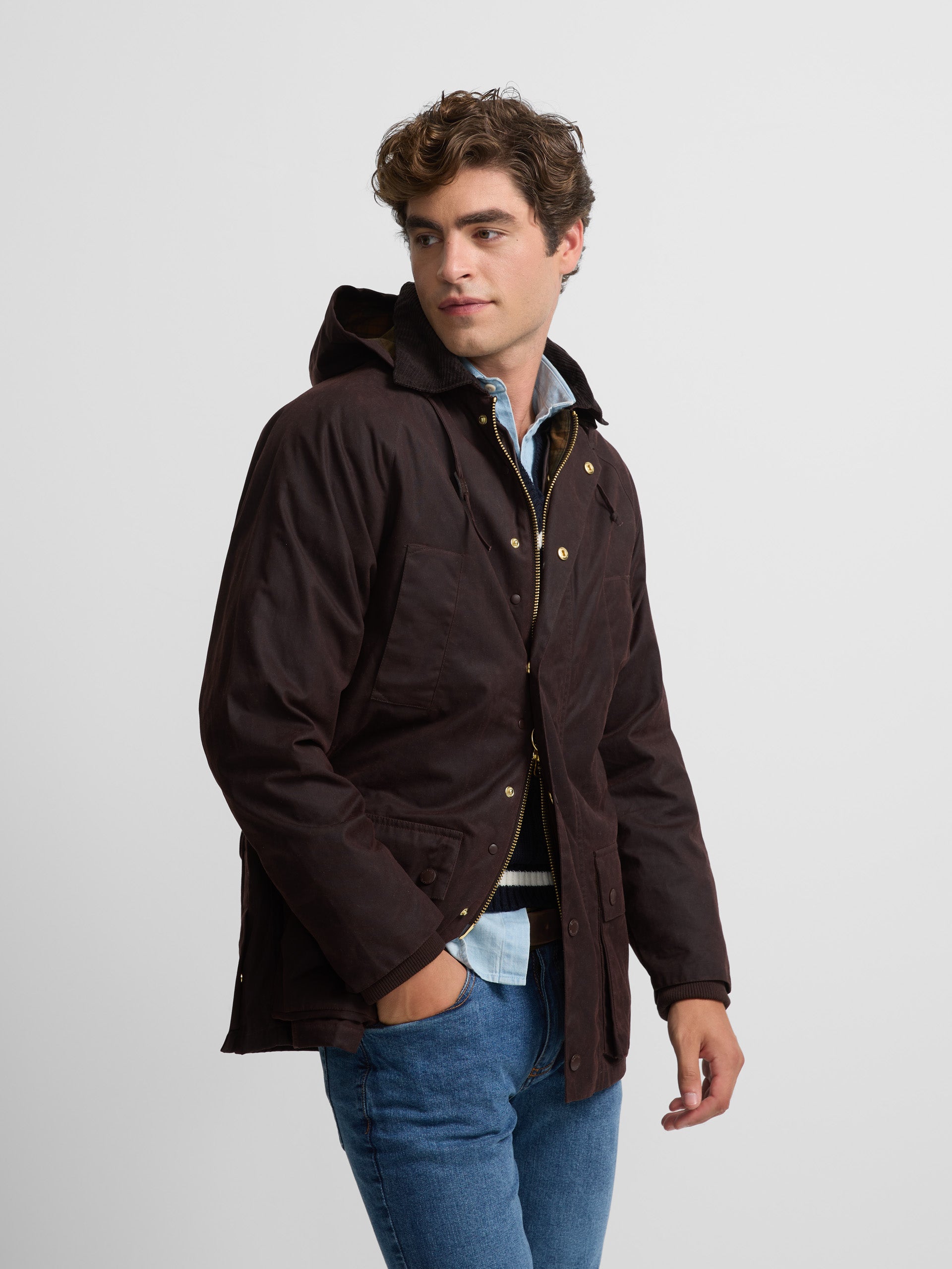 Classic brown waxed coat