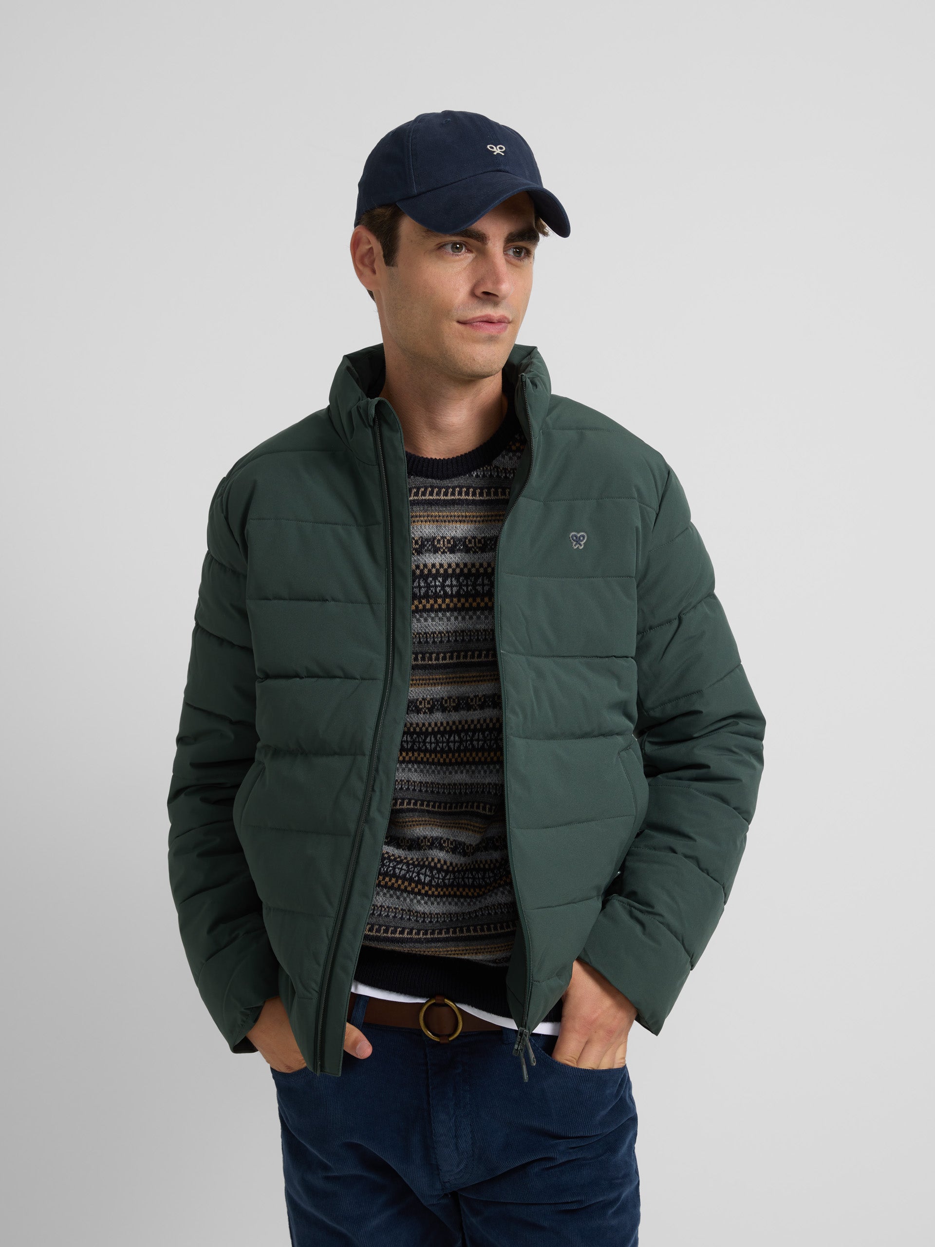 Manteau technique chaud vert moyen