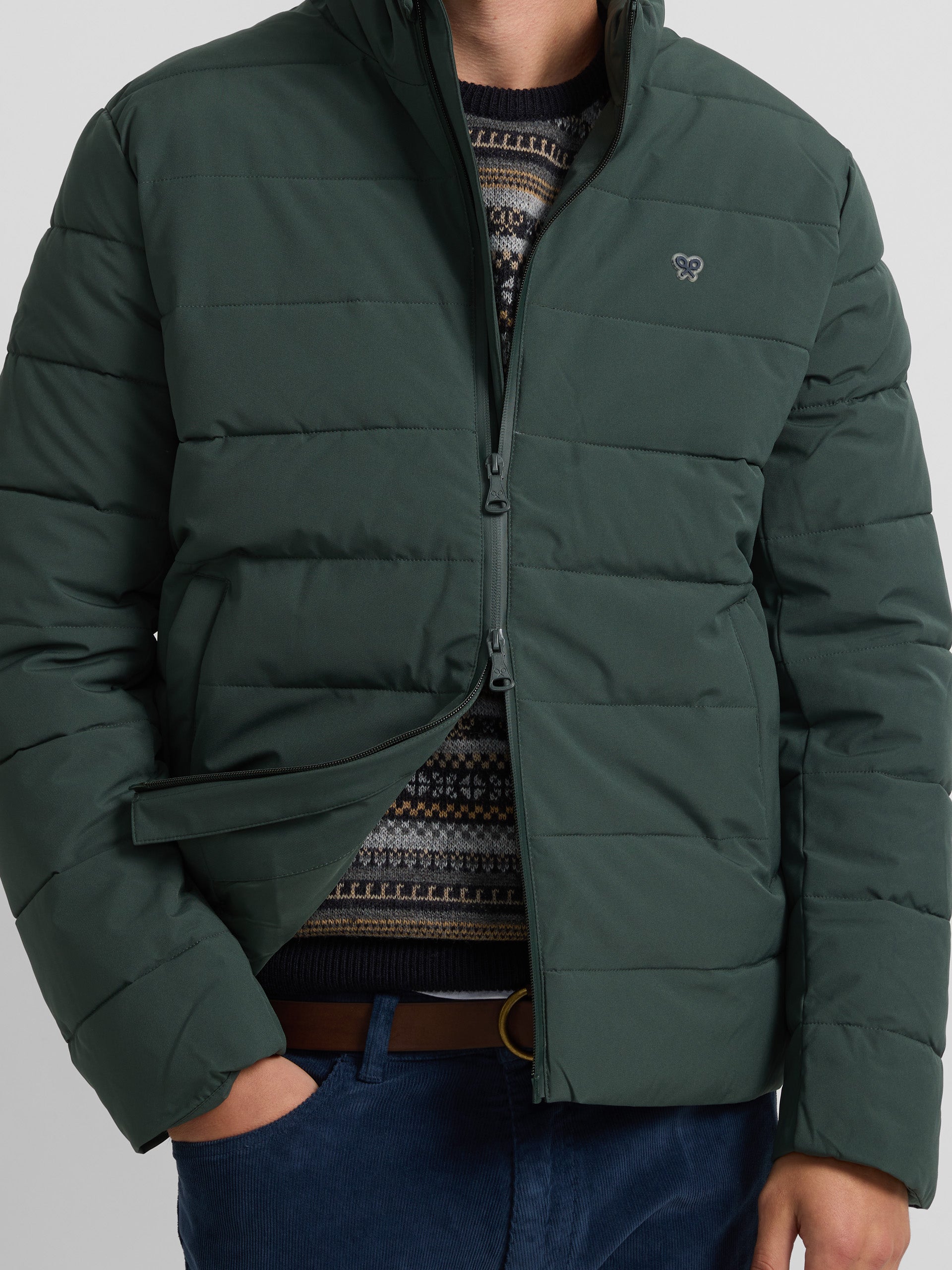 Manteau technique chaud vert moyen