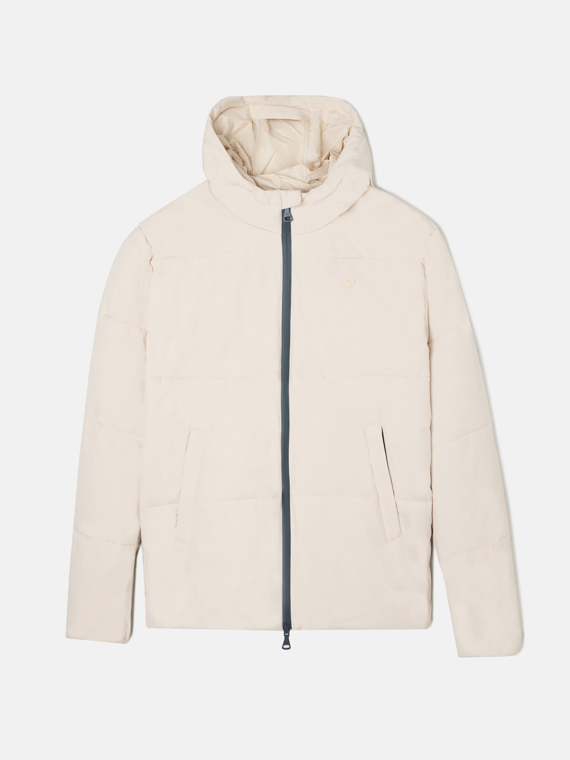 Manteau technique à capuche beige chaud