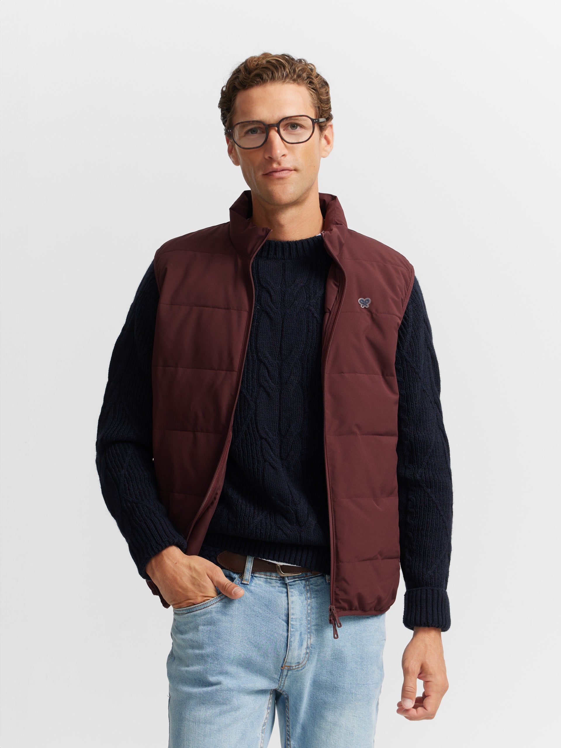 Gilet technique bordeaux