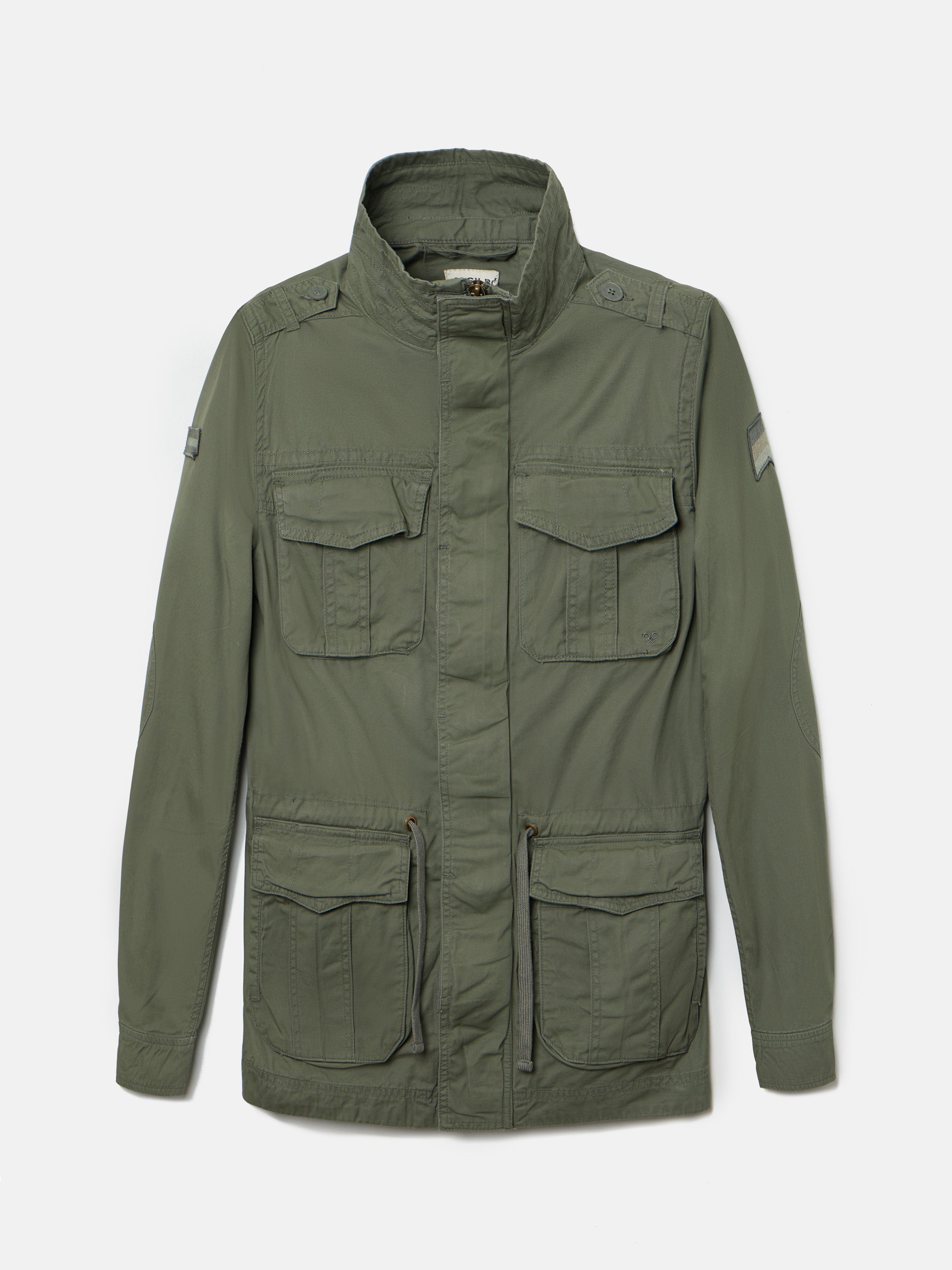 Green garment dye military jacket