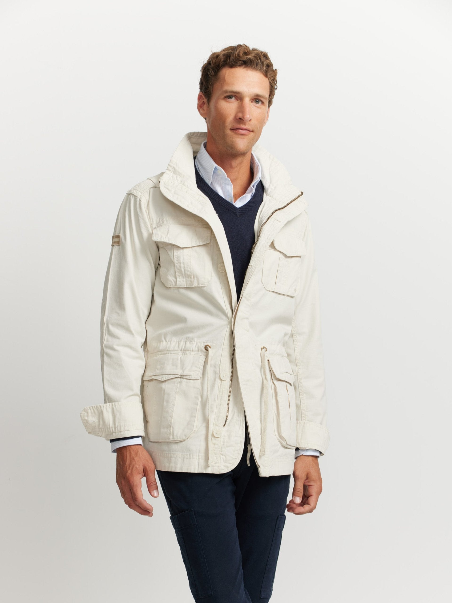 Veste militaire beige teinture en pièce