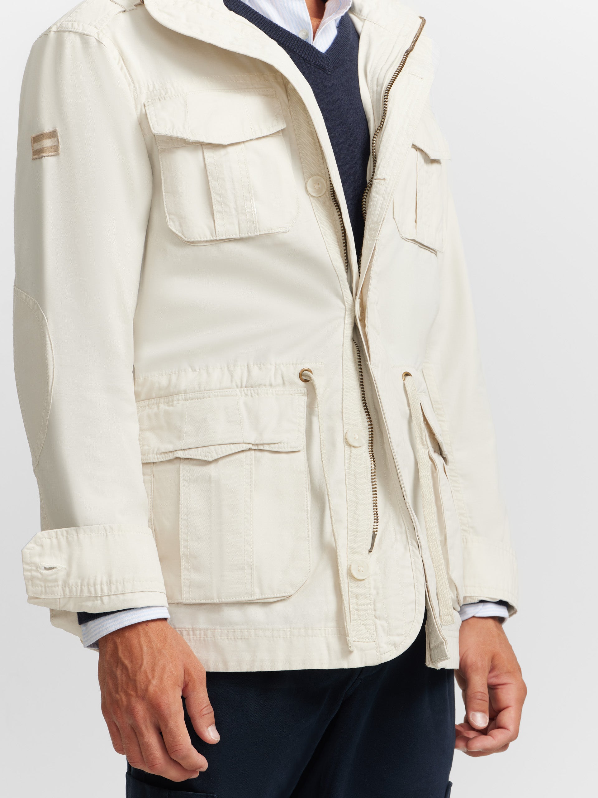 Veste militaire beige teinture en pièce