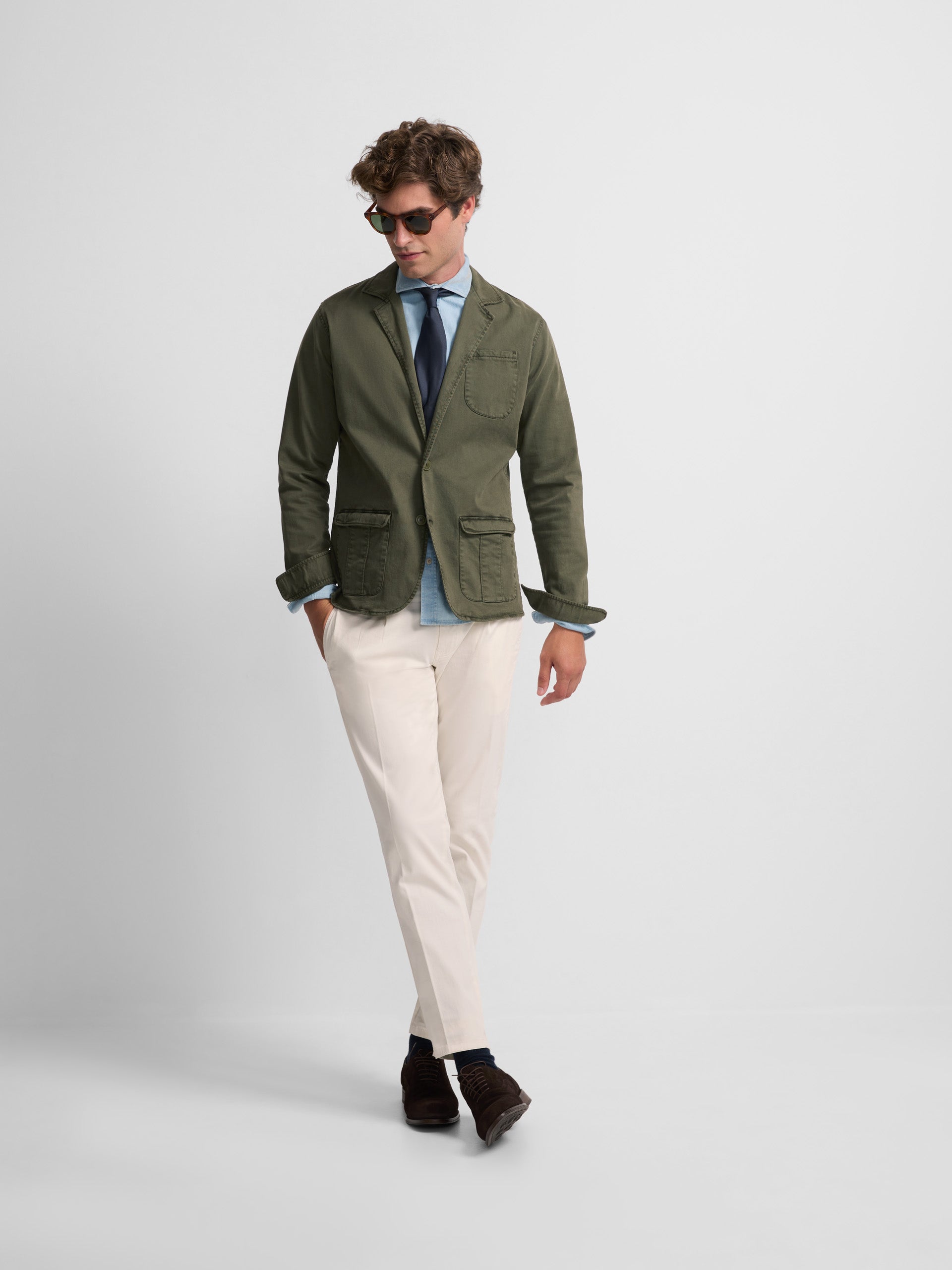 Semi-blazer décontracté vert