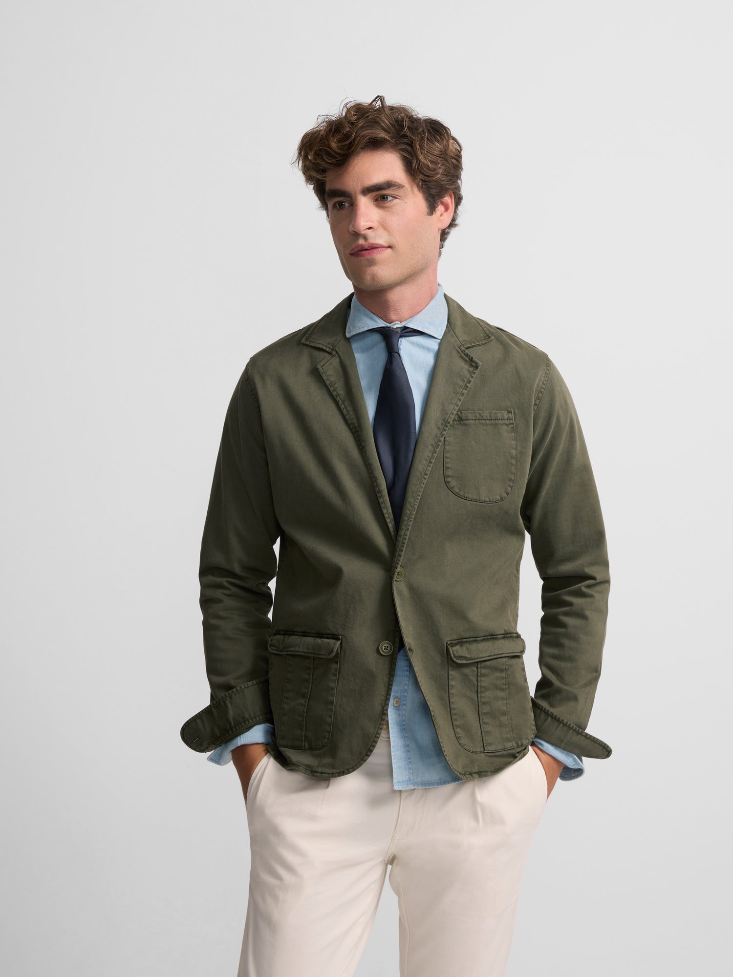 Semi-blazer décontracté vert