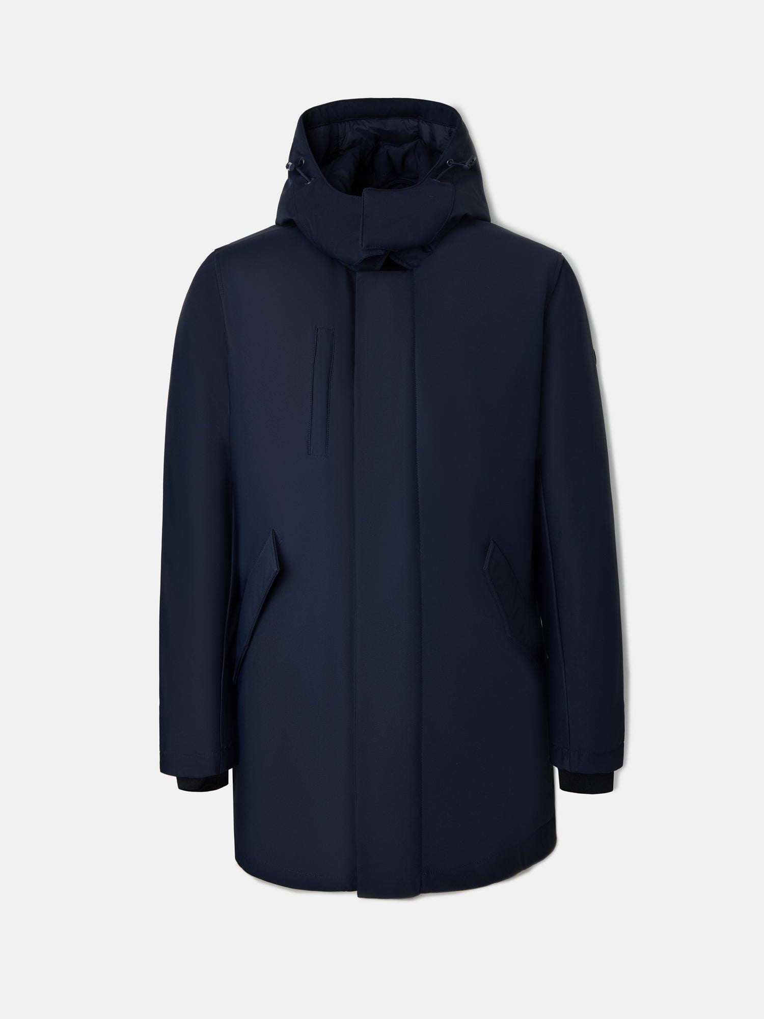 Navy blue tailoring technical parka