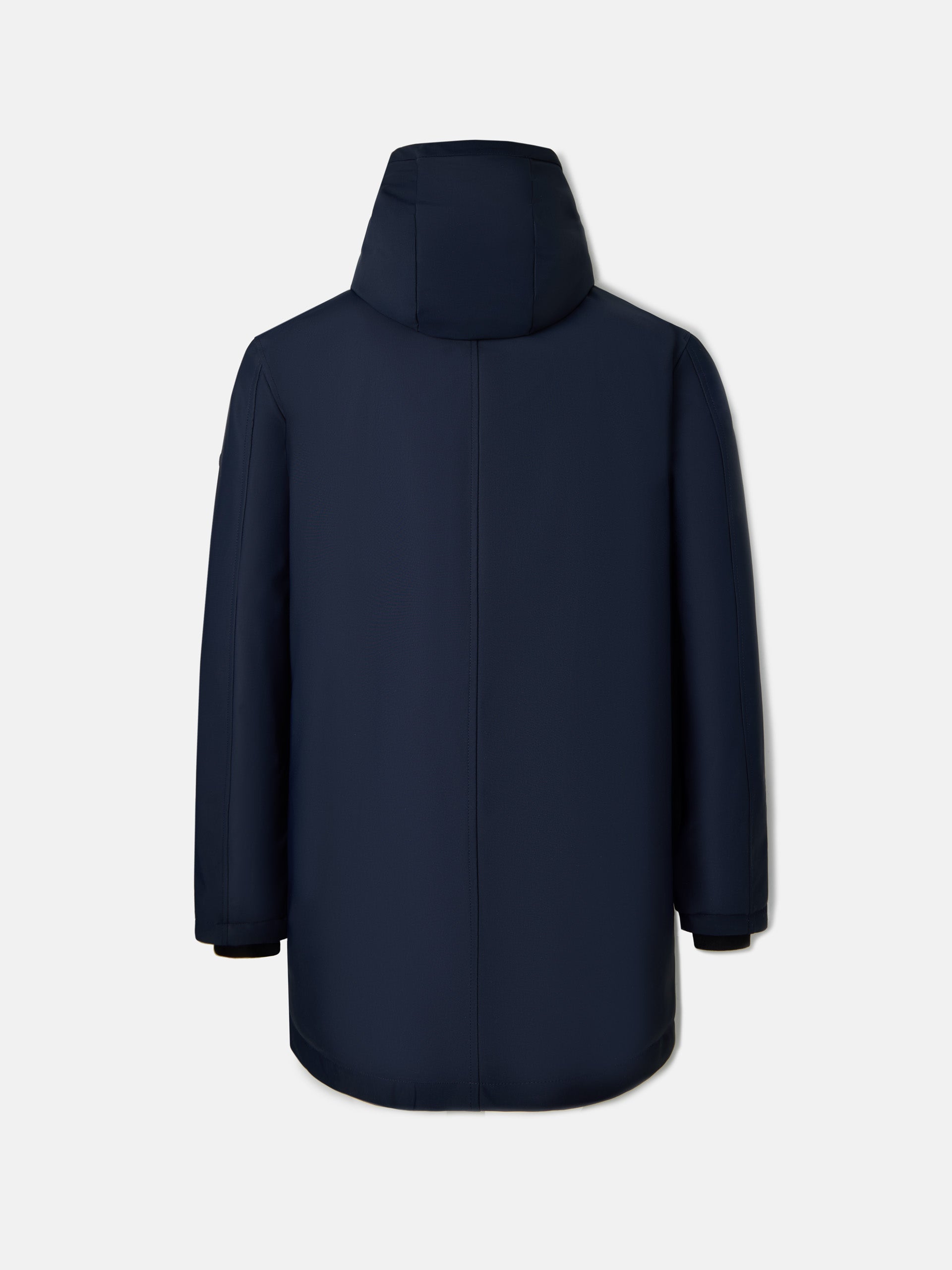 Navy blue tailoring technical parka