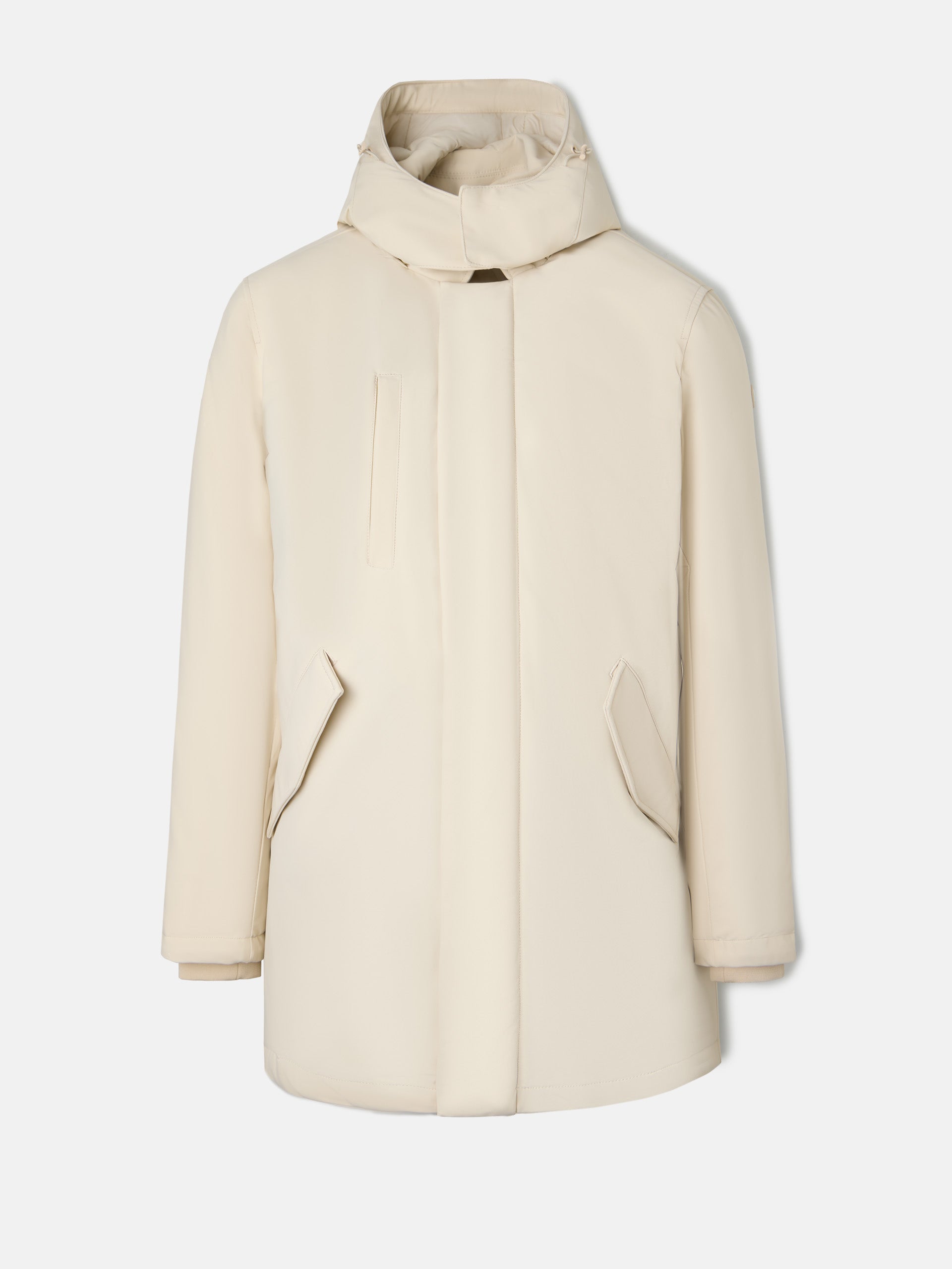 Light beige tailored technical parka